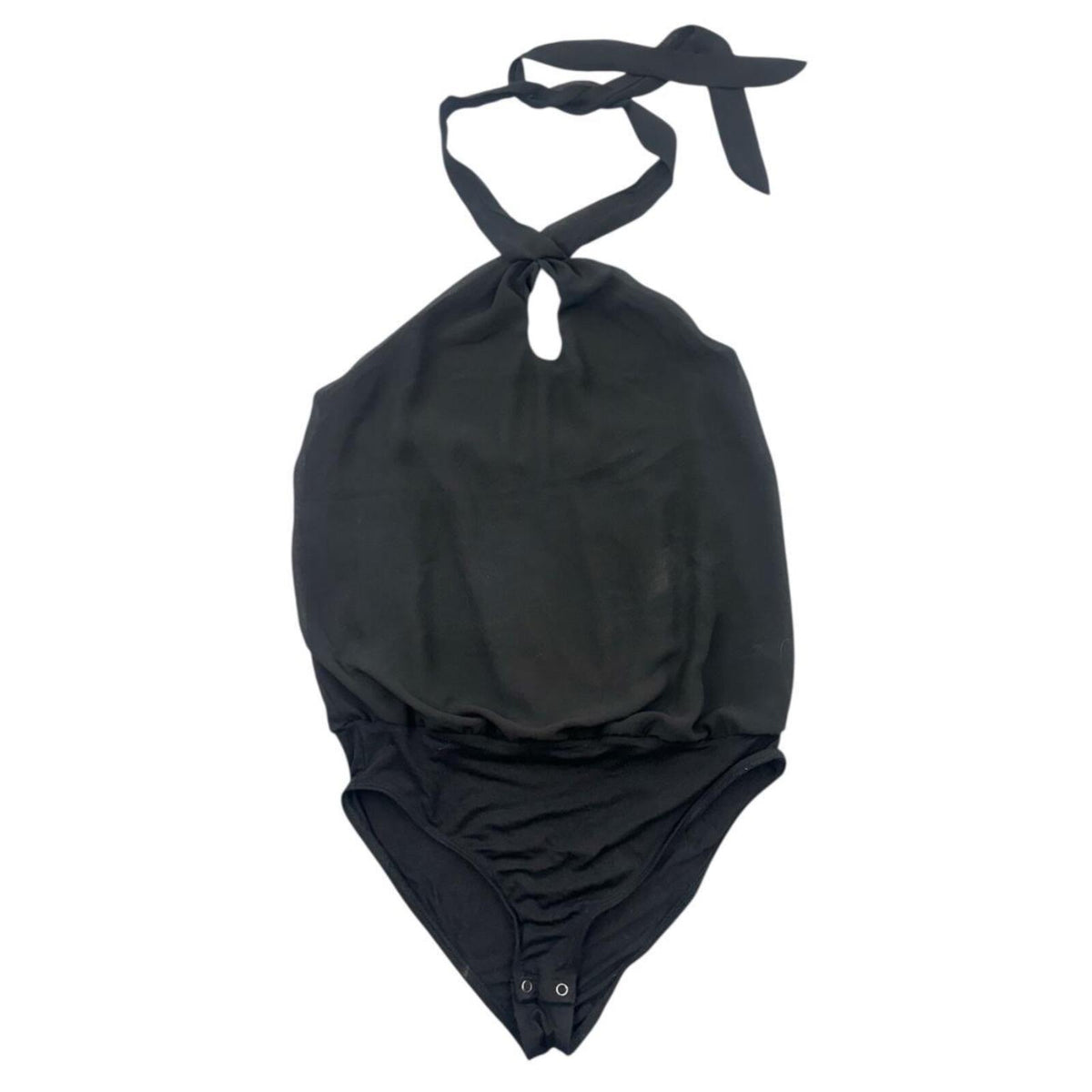 Maurices Black Halter Keyhole Sleeveless Bodysuit Size Small Y2K Preppy Coquette