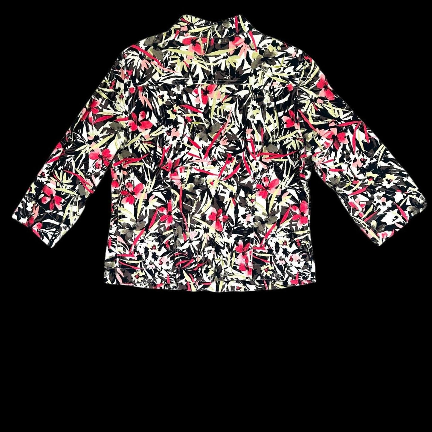 Christopher & Banks Floral Jacket Lightweight Bomber Multi Color