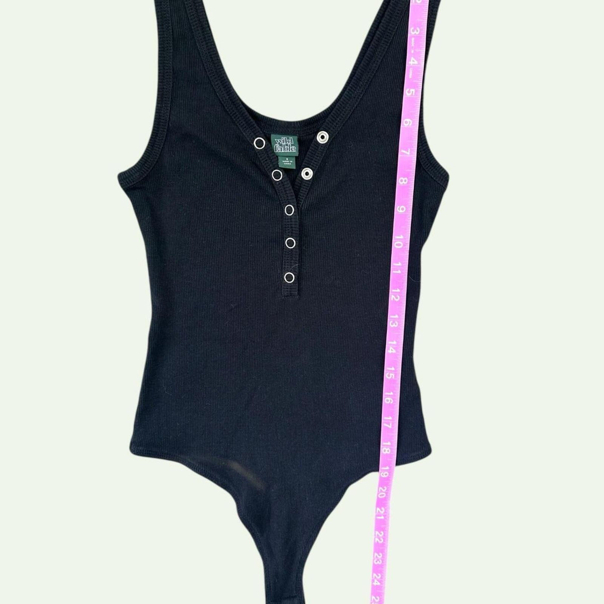 Wild Fable Black Ribbed Snap Button Bodysuit Y2K