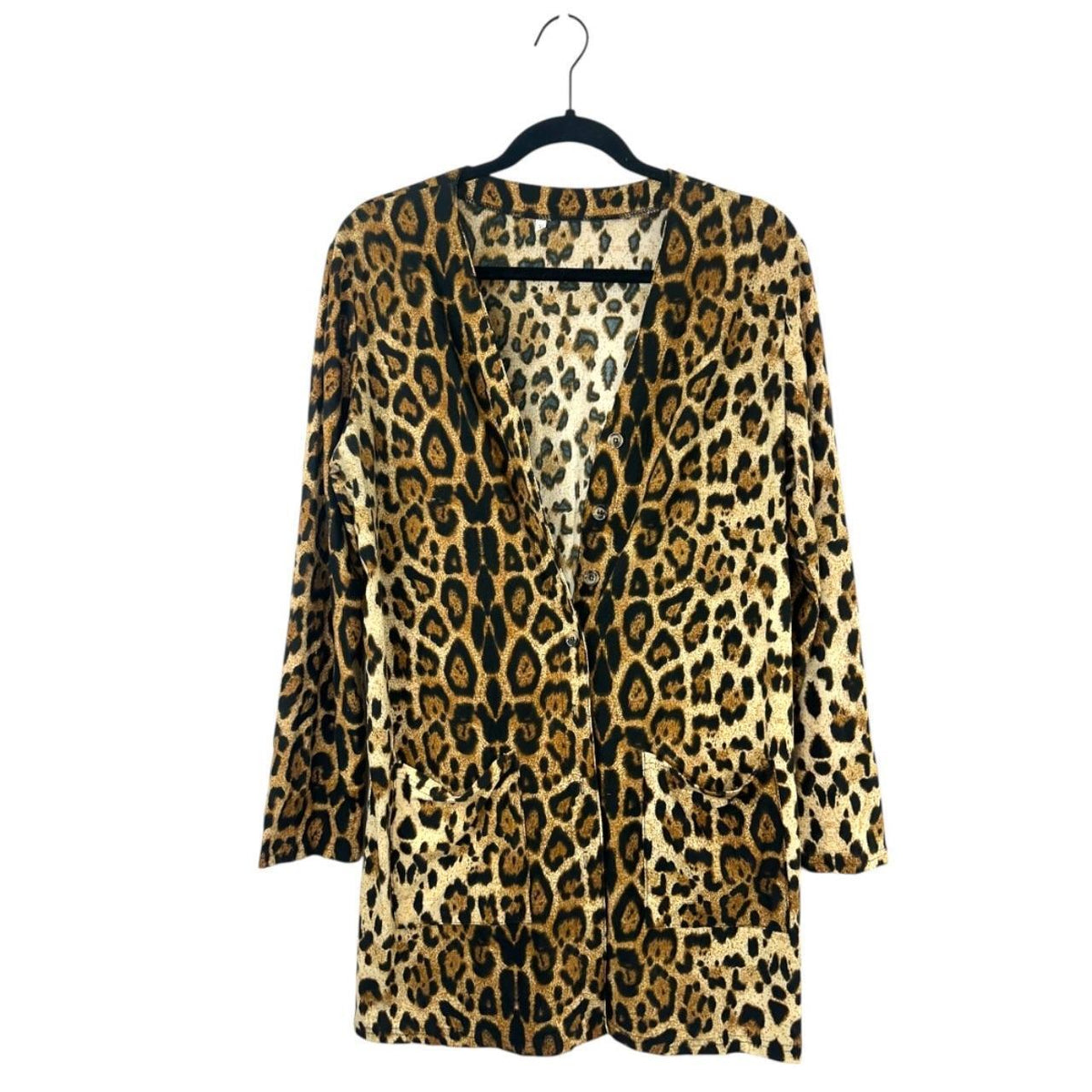 Leopard Print Button Up Cardigan Bohemian Y2K