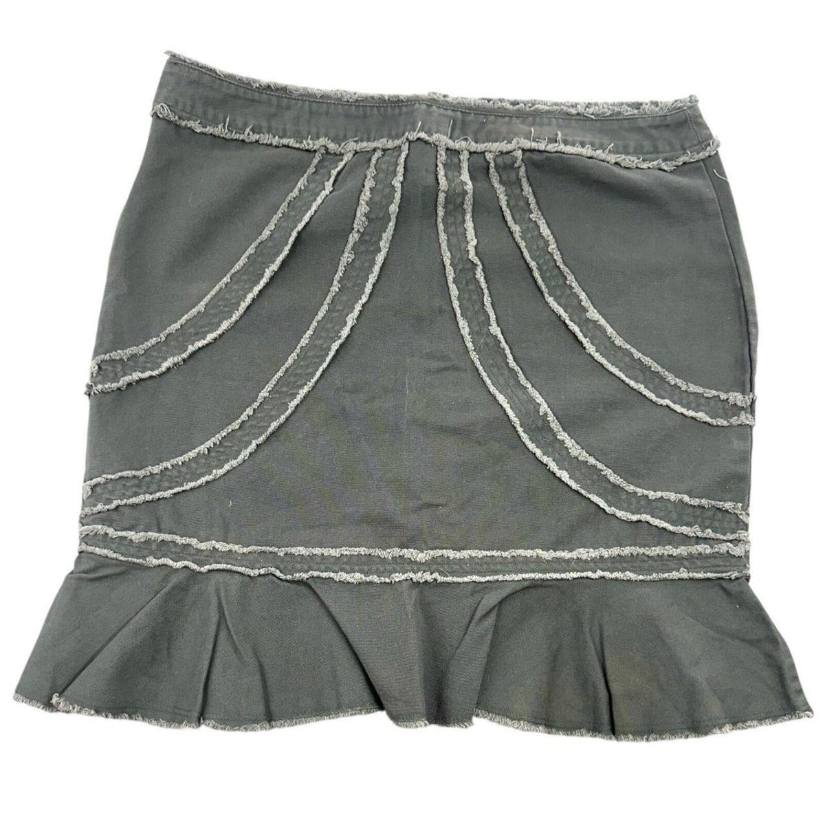 Xhilaration Vintage Y2K Grunge Mini Skirt in Charcoal Grey Denim Distressed