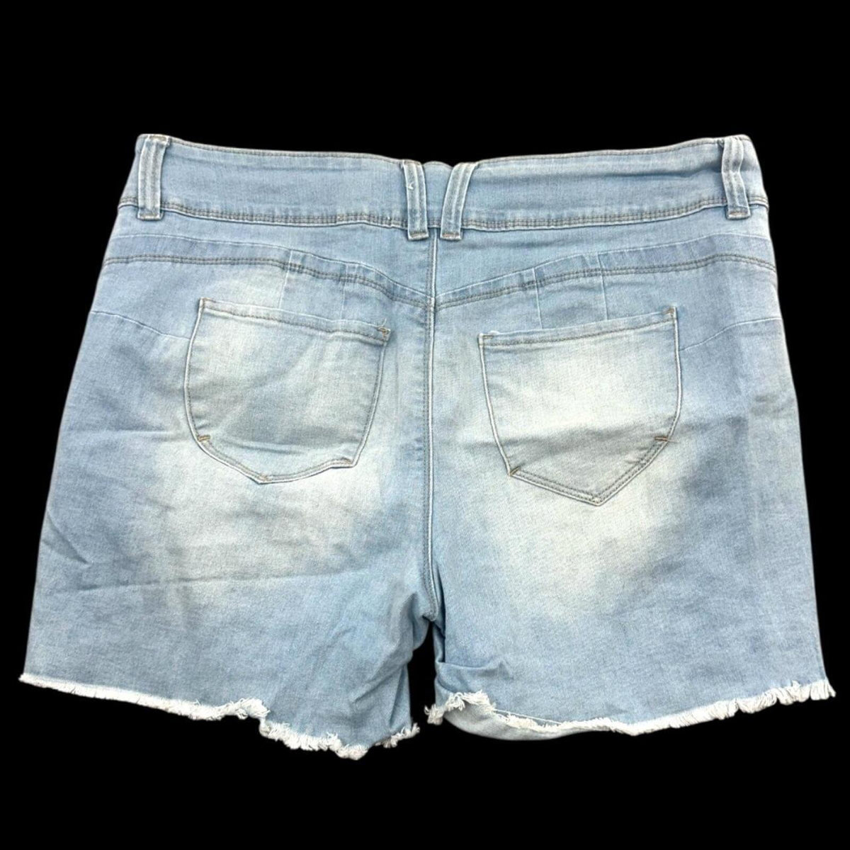 YMI Jeans Light Wash Distressed Denim Shorts Mid Rise WannaBettaButt
