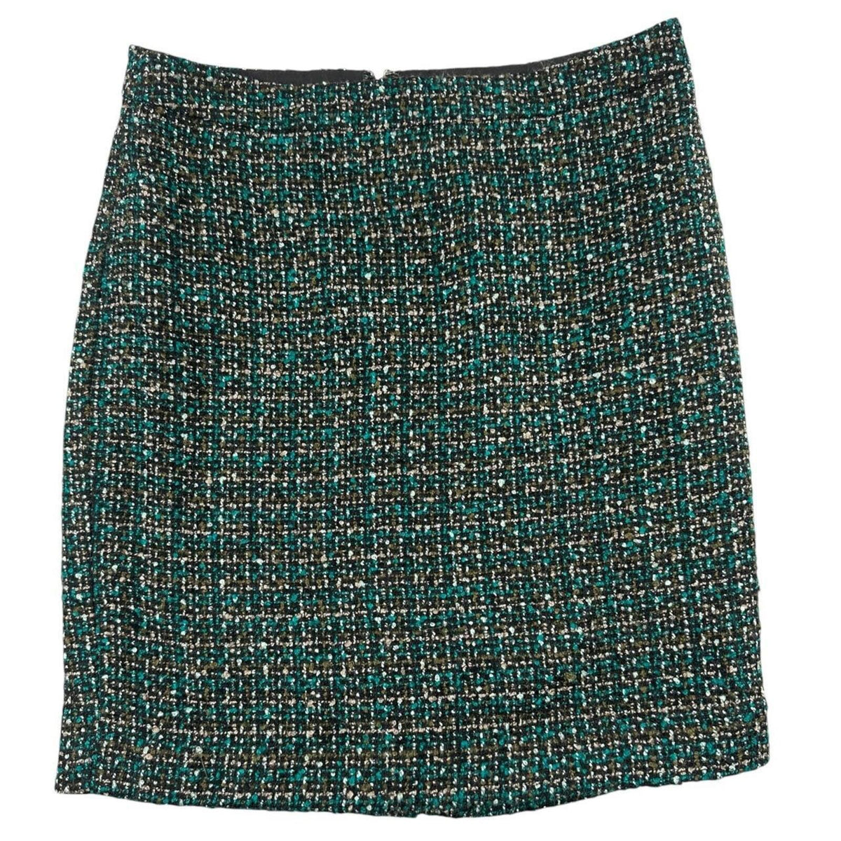 LOFT Outlet Textured Bouclé Tweed Skirt Green Multi A Line Preppy