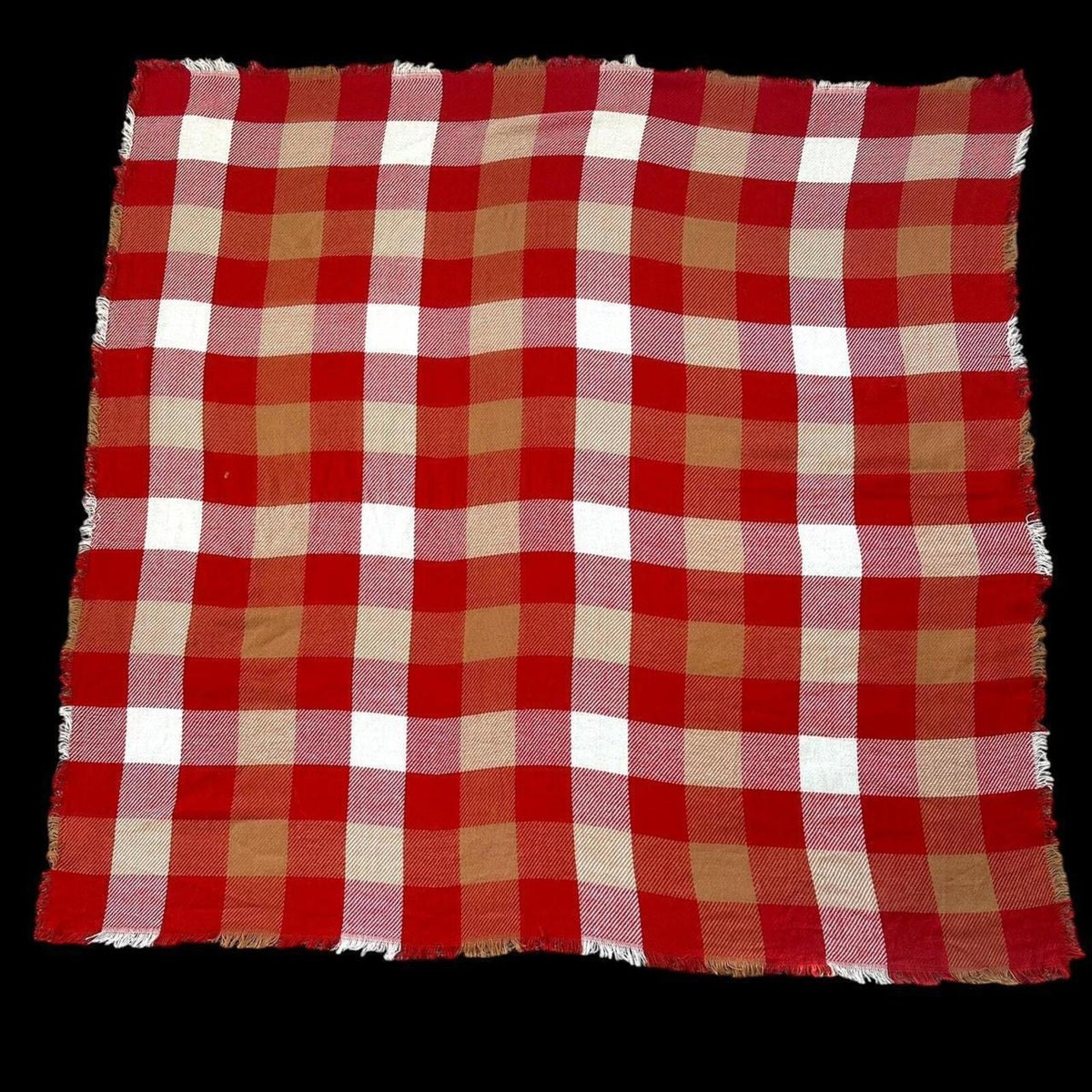 Red Plaid Checkered Scarf Picnic Blanket