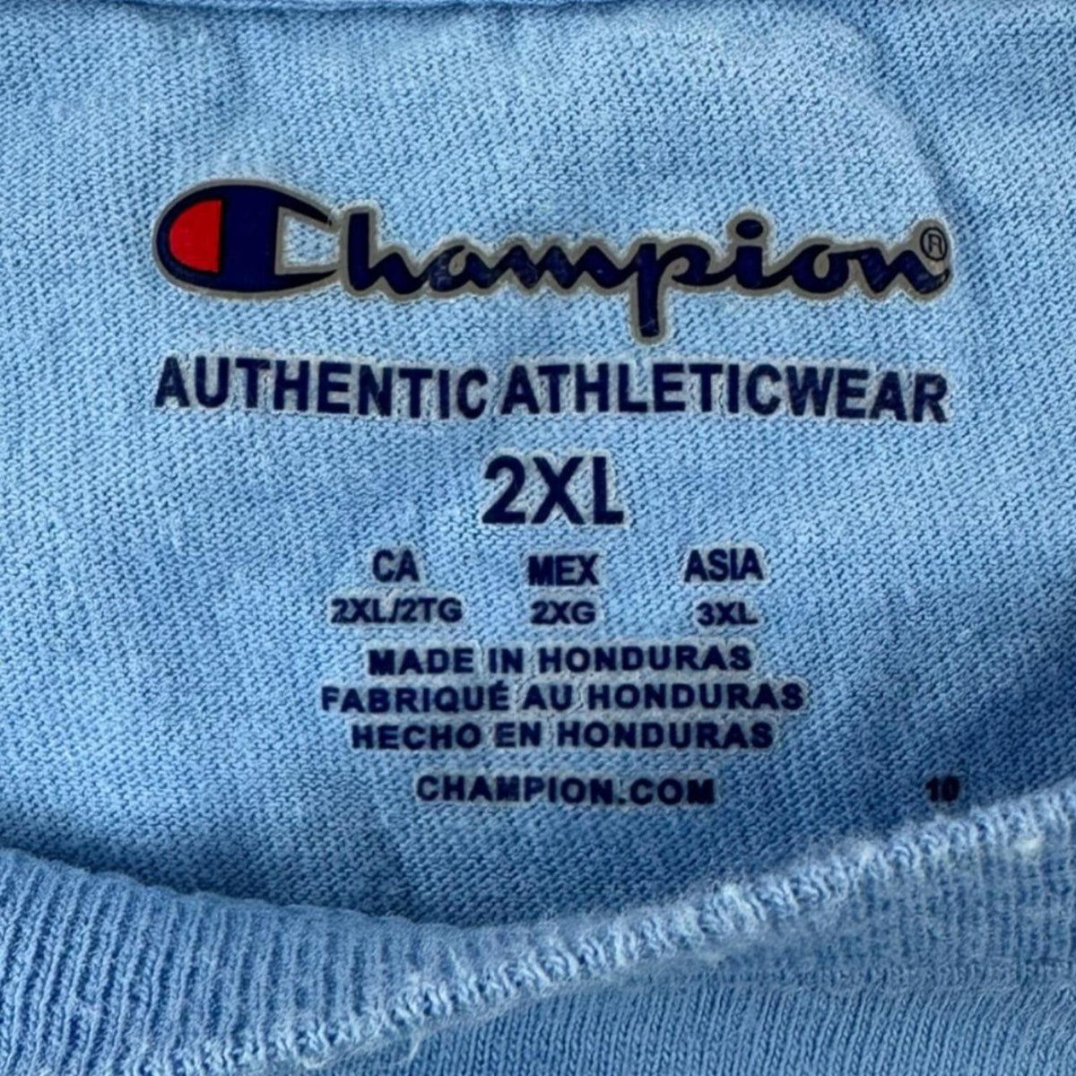 Champion Classic Light Blue Short Sleeve T Shirt Casual Streetwear Sporty Tee