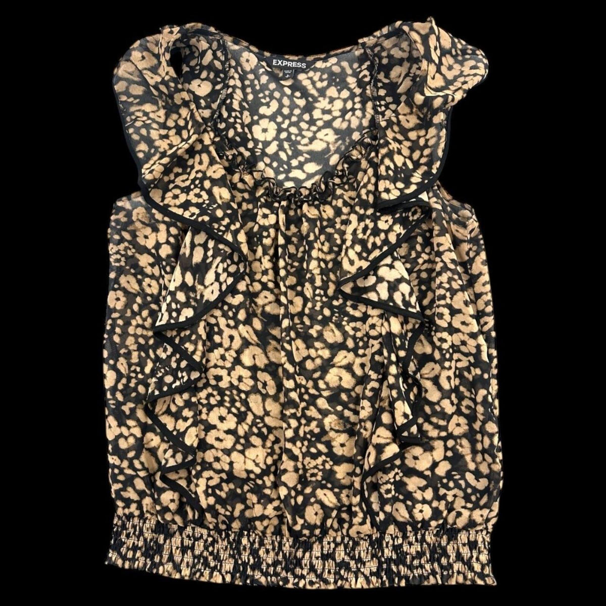 Express Leopard Print Sleeveless Blouse Y2K Style