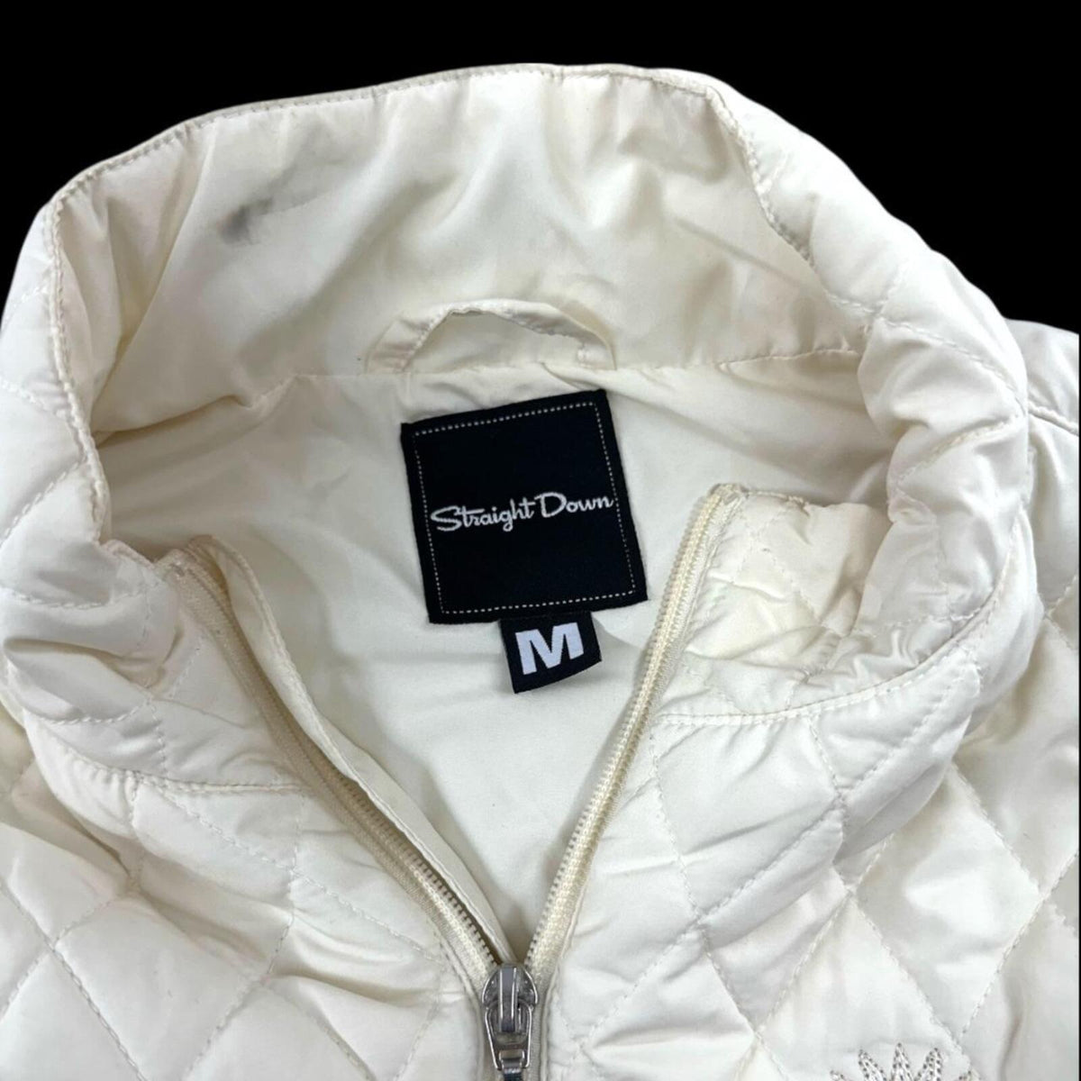 Straight Down Cloud Vest Cream Quilted