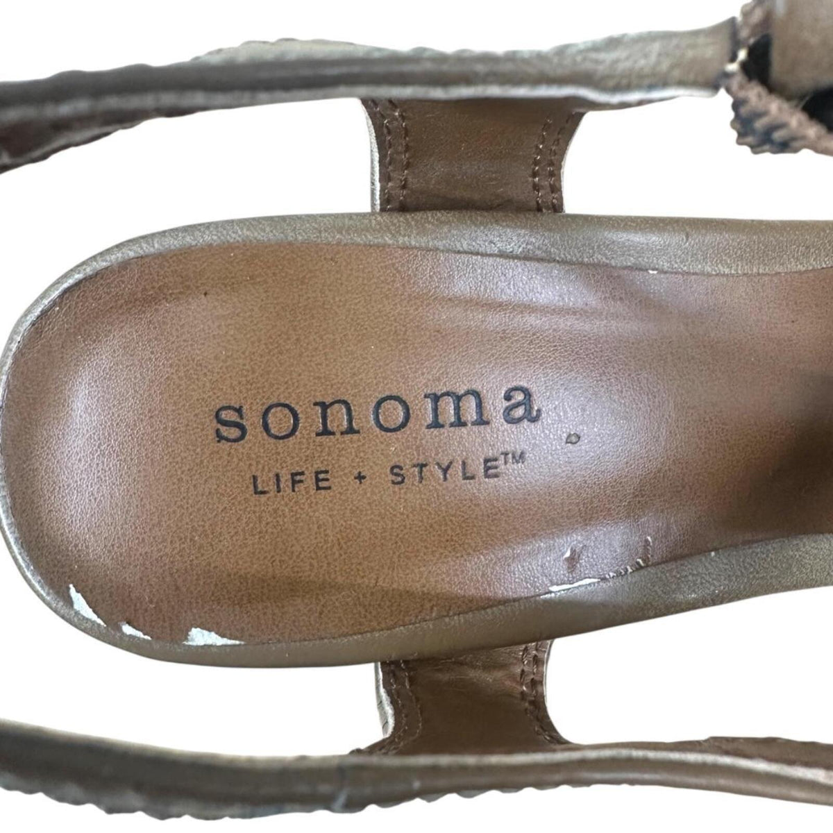 Sonoma Goods for Life Brown Leather T Strap Sandals Y2K Coquette Cottage