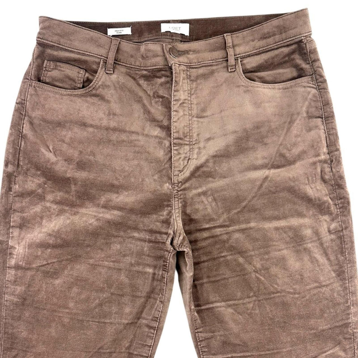 LOFT High Rise Flare Corduroy Pants in Espresso Brown Y2K Minimalist