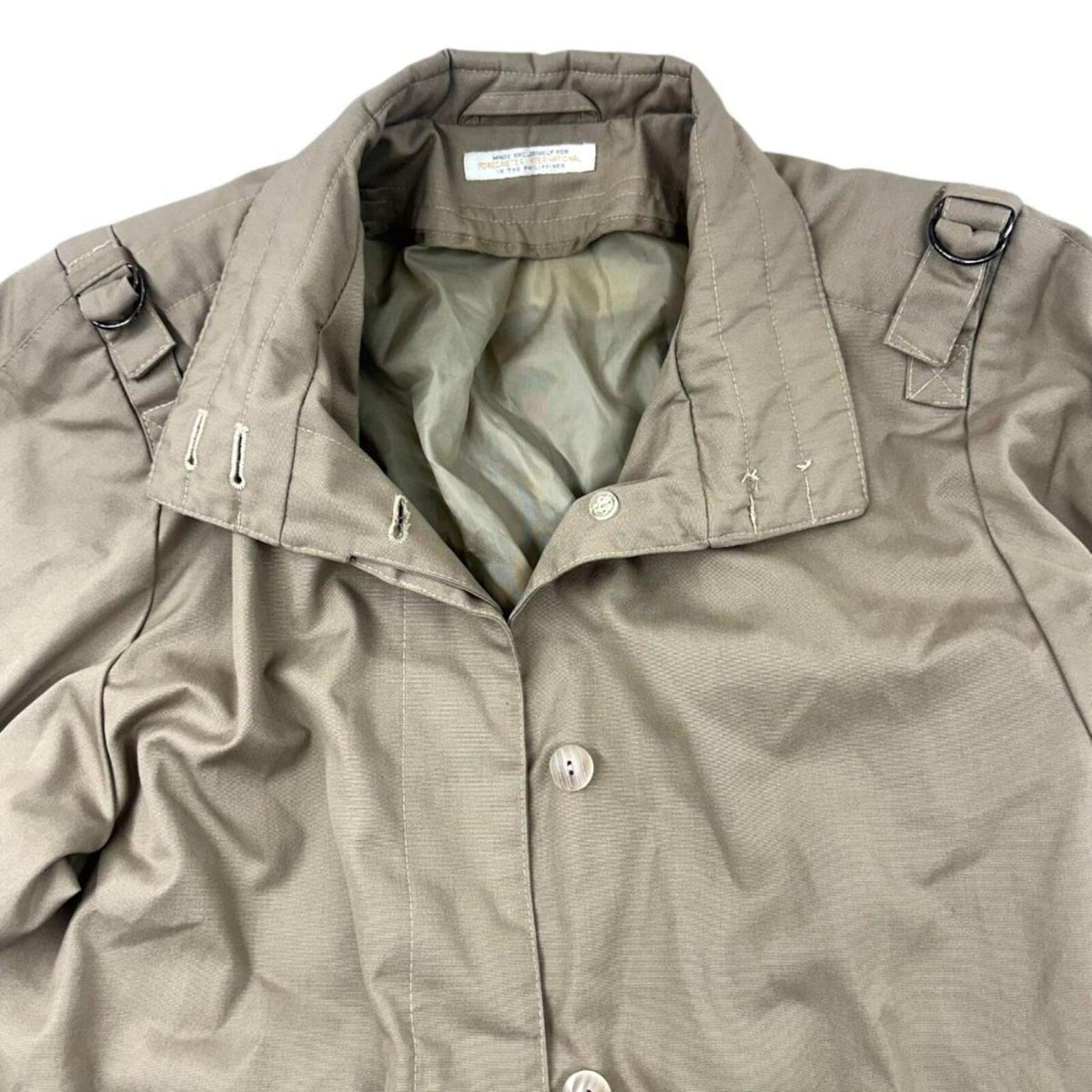 Vintage Forecaster International Khaki Trench Coat Classic 1970s 1980s Outerwear
