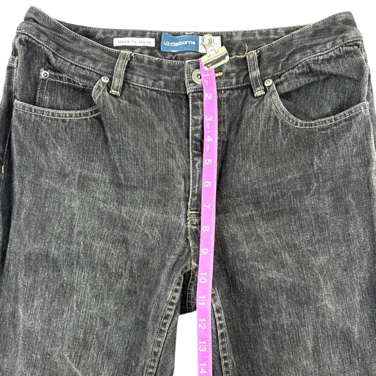 Liz Claiborne Black Dark Denim Bootcut Jeans Y2K Preppy Utility