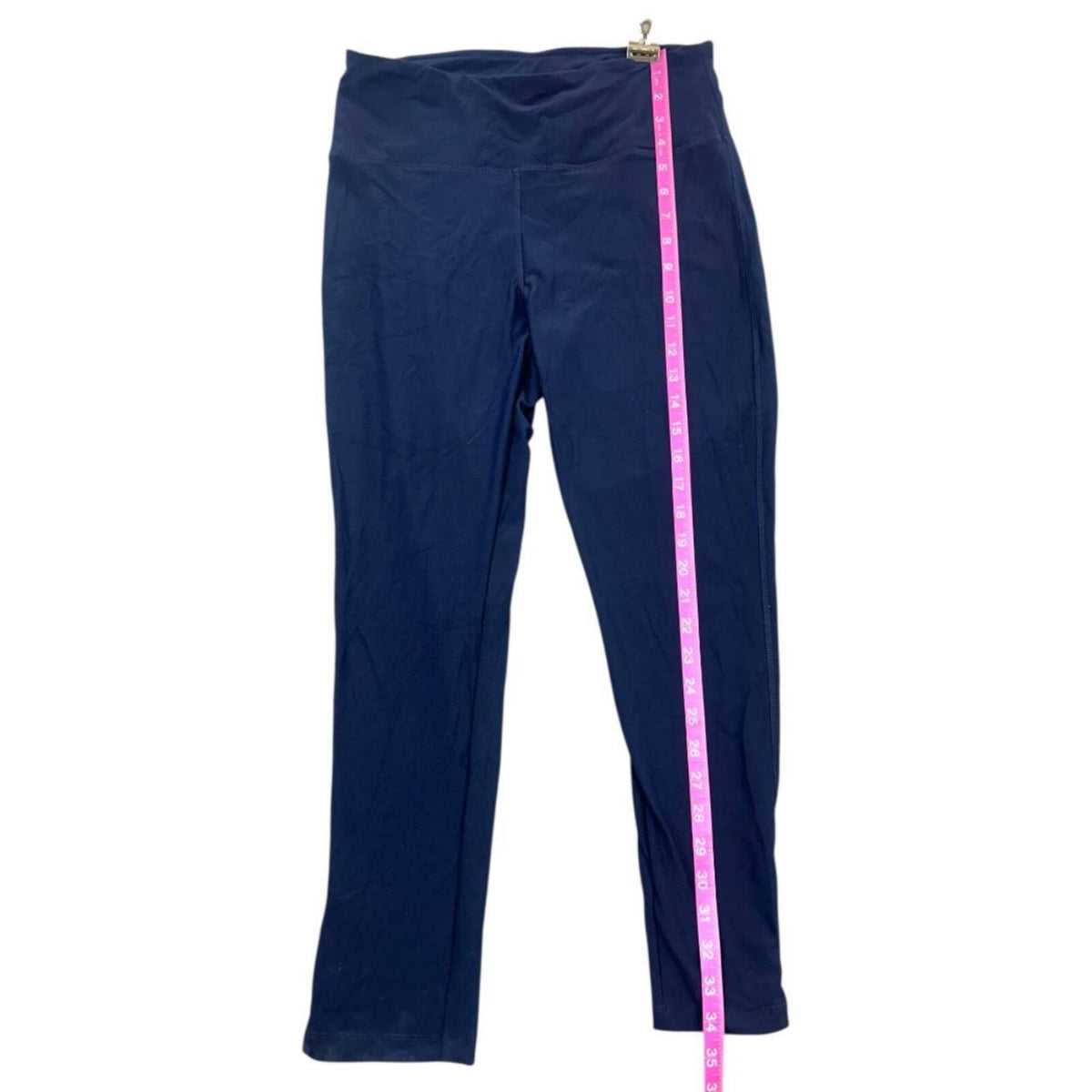Navy Leggings with Ankle Zipper Sporty Loungewear Casual