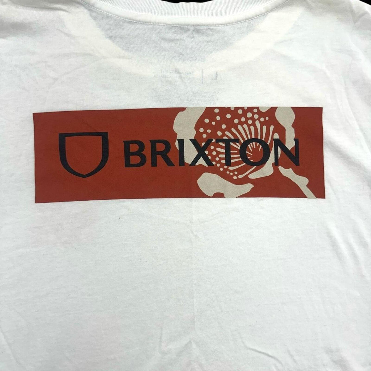 Brixton Alpha Block White Graphic T Shirt Streetwear Skater Tee