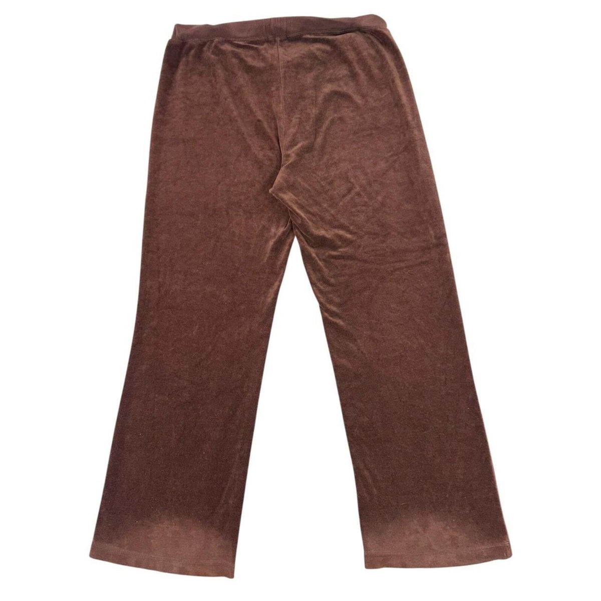 BCBGMAXAZRIA Chocolate Brown Velour Wide Leg Track Pants Y2K Loungewear Retro