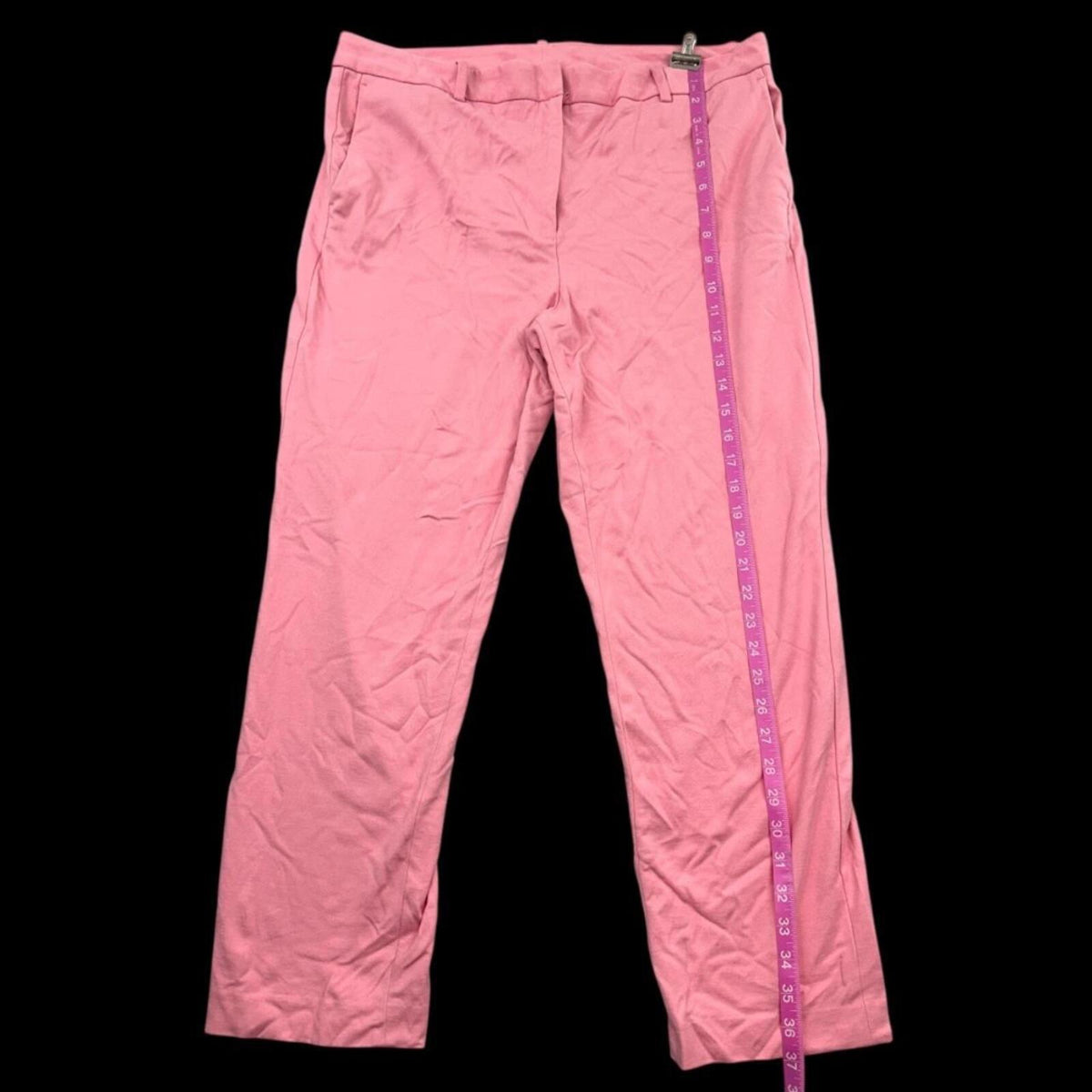 DKNY Pink Straight Leg Trousers Chic Wide Leg Linen Blend Pants