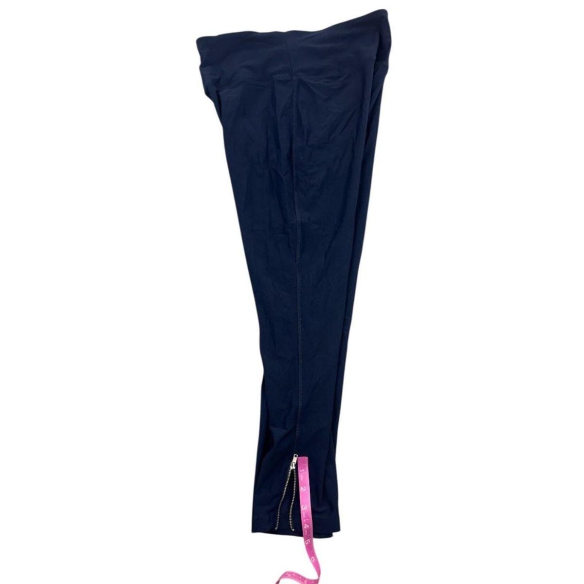 Navy Leggings with Ankle Zipper Sporty Loungewear Casual