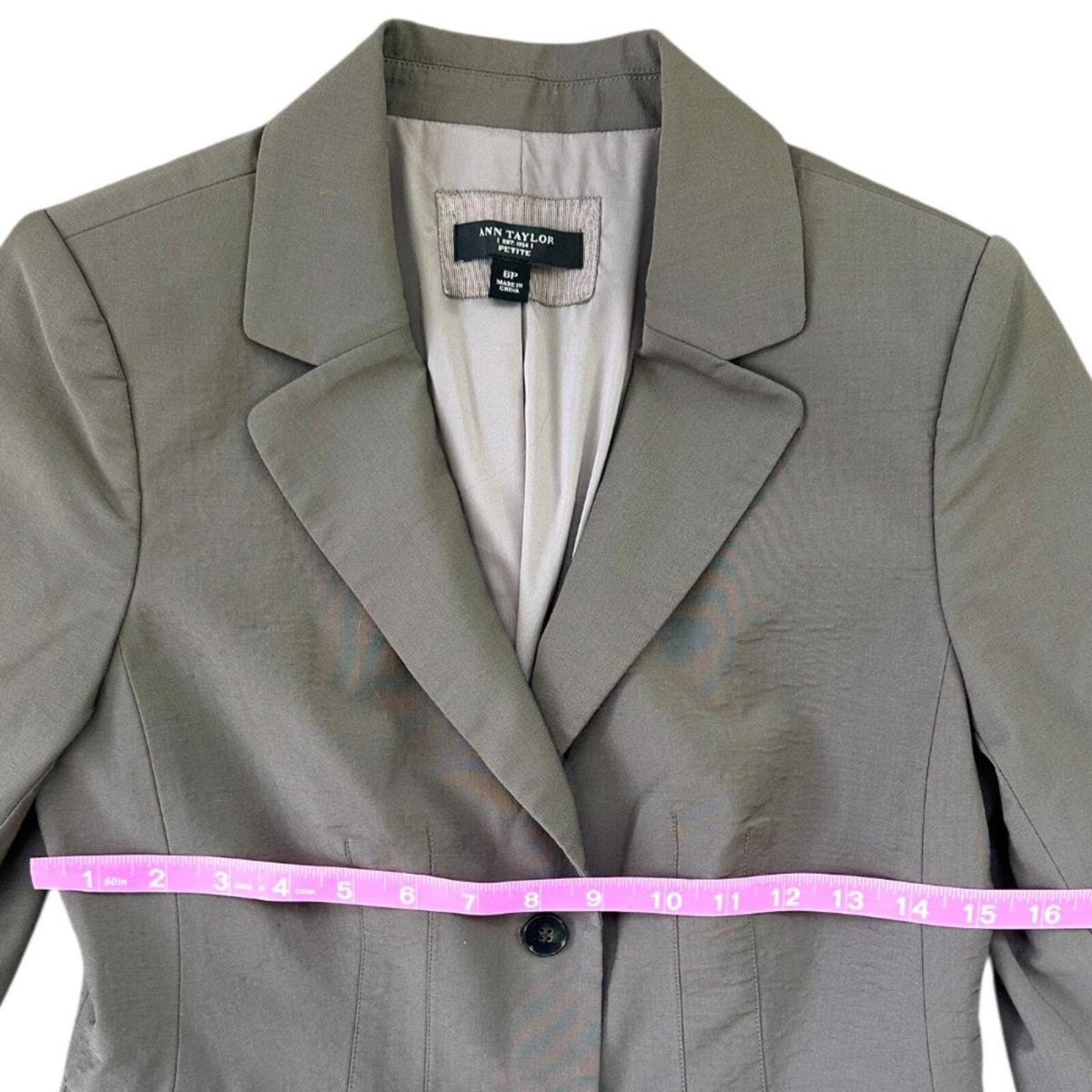Ann Taylor Gray Blazer Jacket Classic Preppy Minimalist Workwear