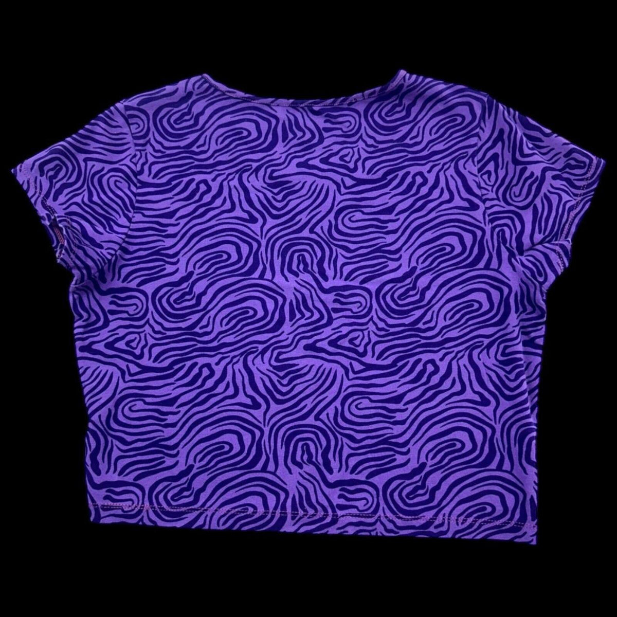 Action Gear Purple Zebra Swirl Crop Top Vintage Inspired Y2K Sporty Loungewear
