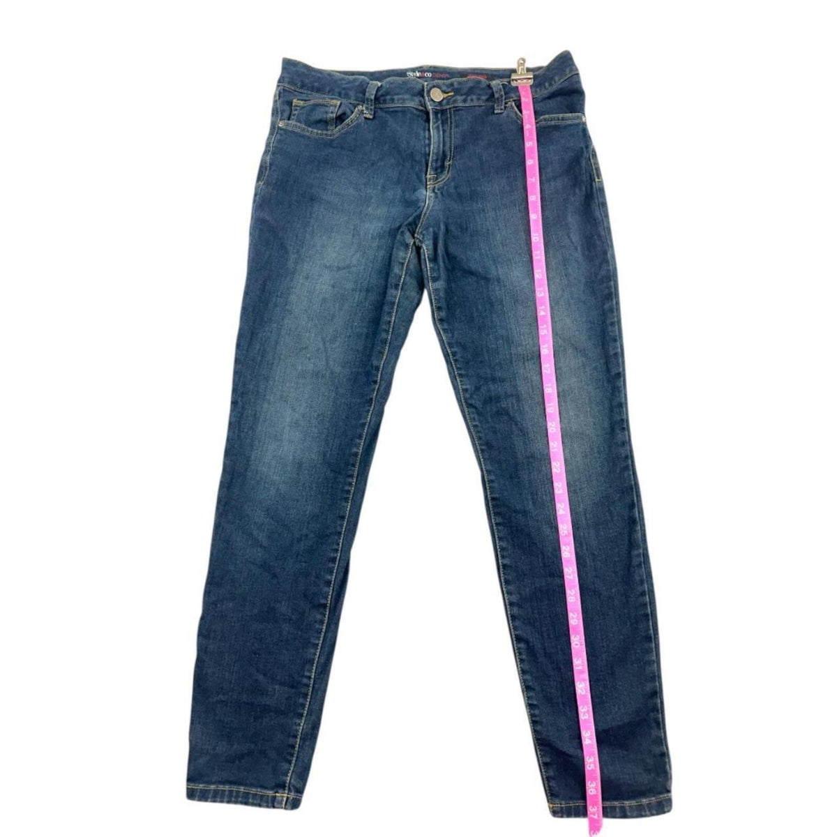 Style & Co Mid Rise Skinny Jeans Blue Stretch  Y2K Preppy Boho