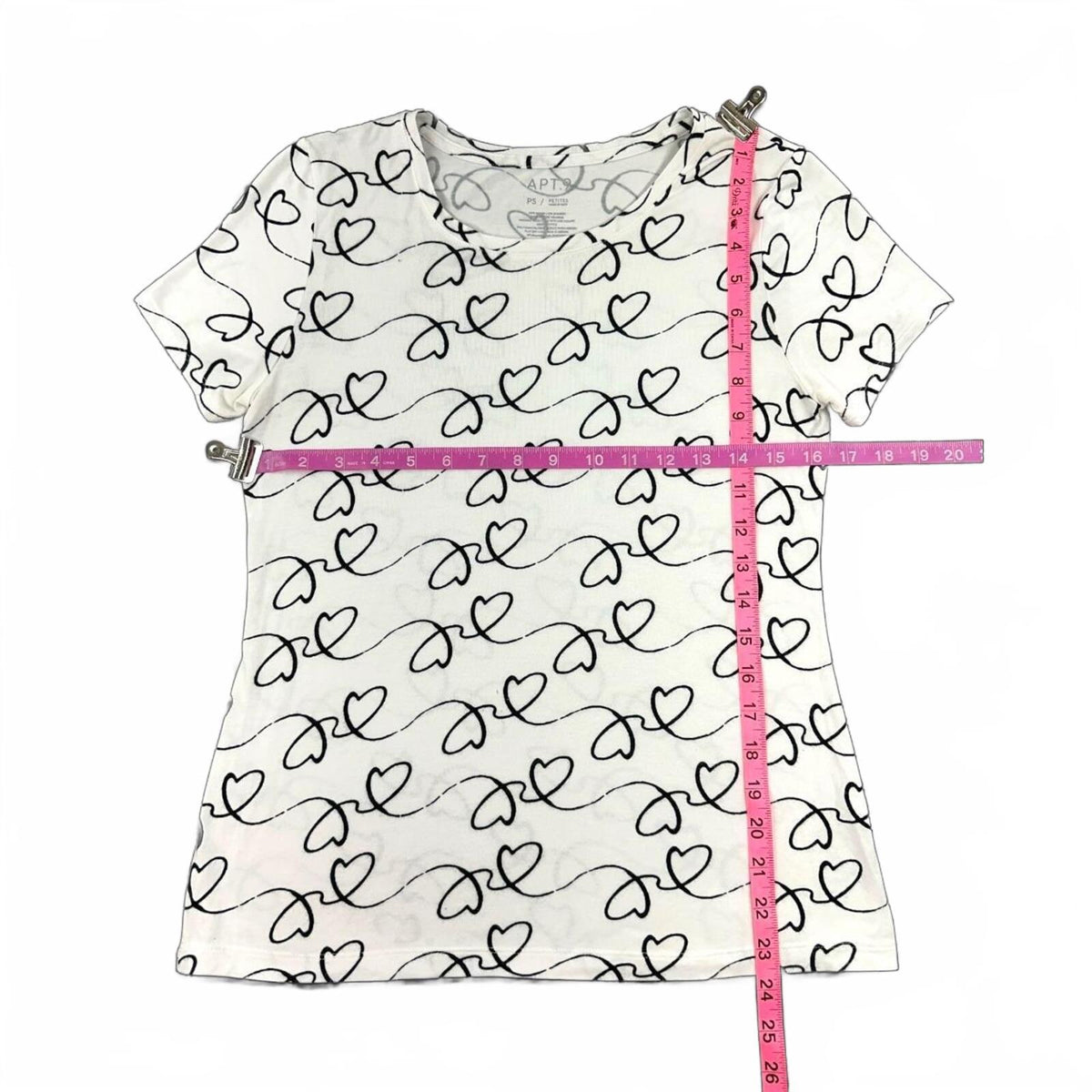 Apt. 9 Short Sleeve Heart Doodle Tee