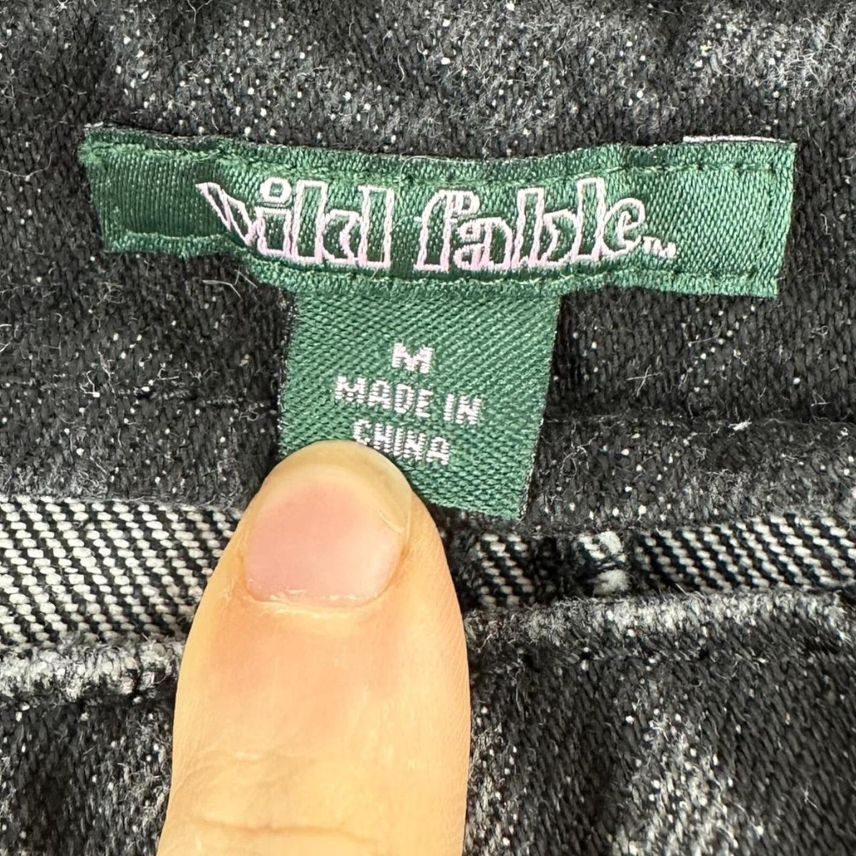Wild Fable Black Denim Bib Skirt Acid Wash Overall Dress