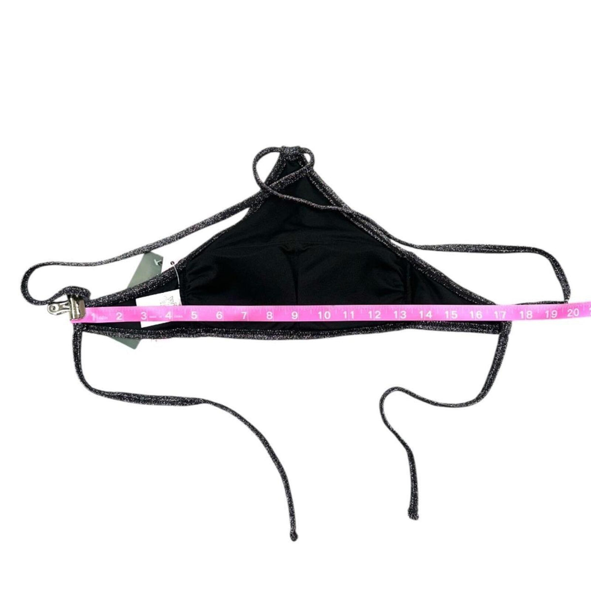 NWT Wild Fable Silver Sparkle Bikini Set Black Shimmer Halter Top Cheeky Bottoms