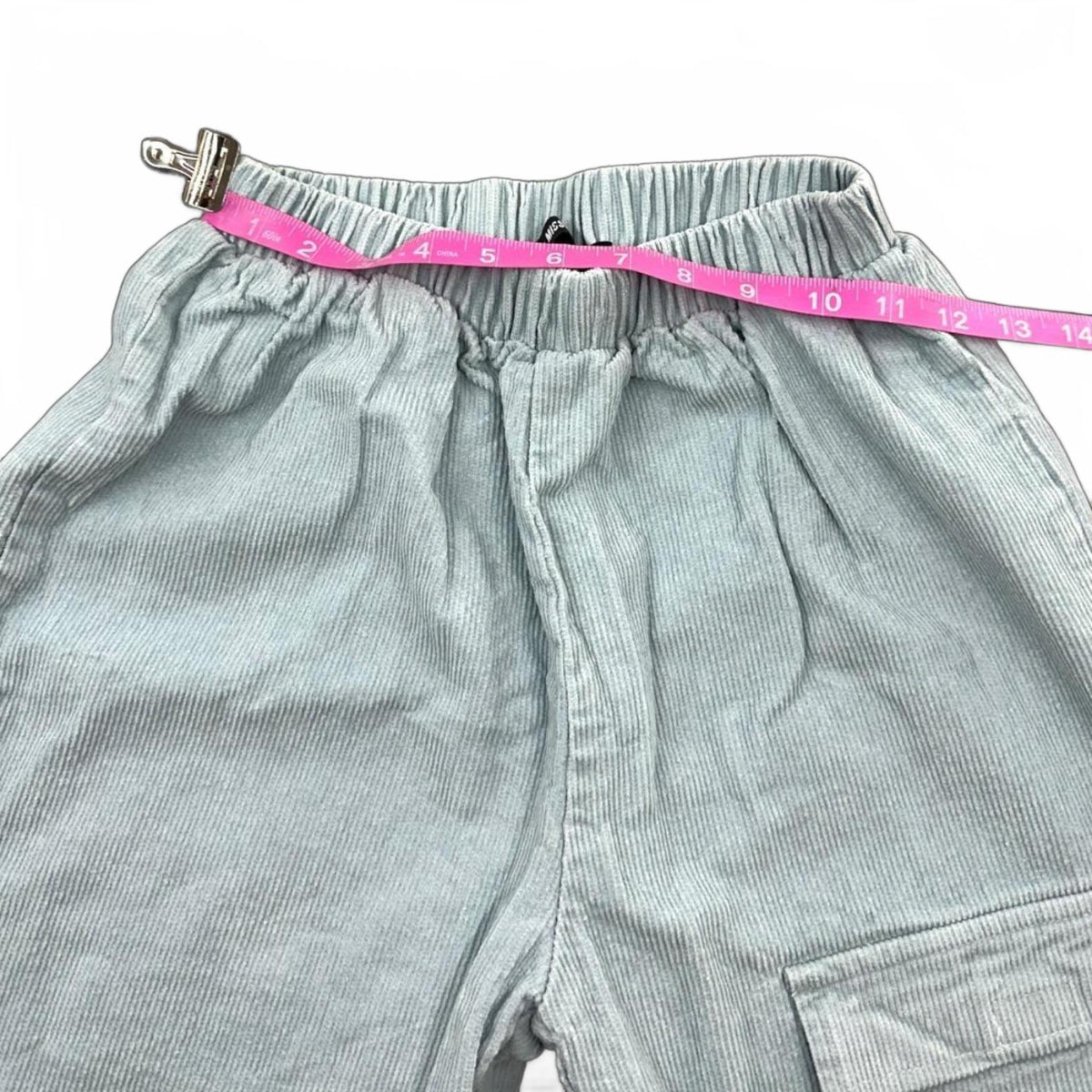 Missguided x Kehlani Wide Leg Blue Corduroy Cargo Pants