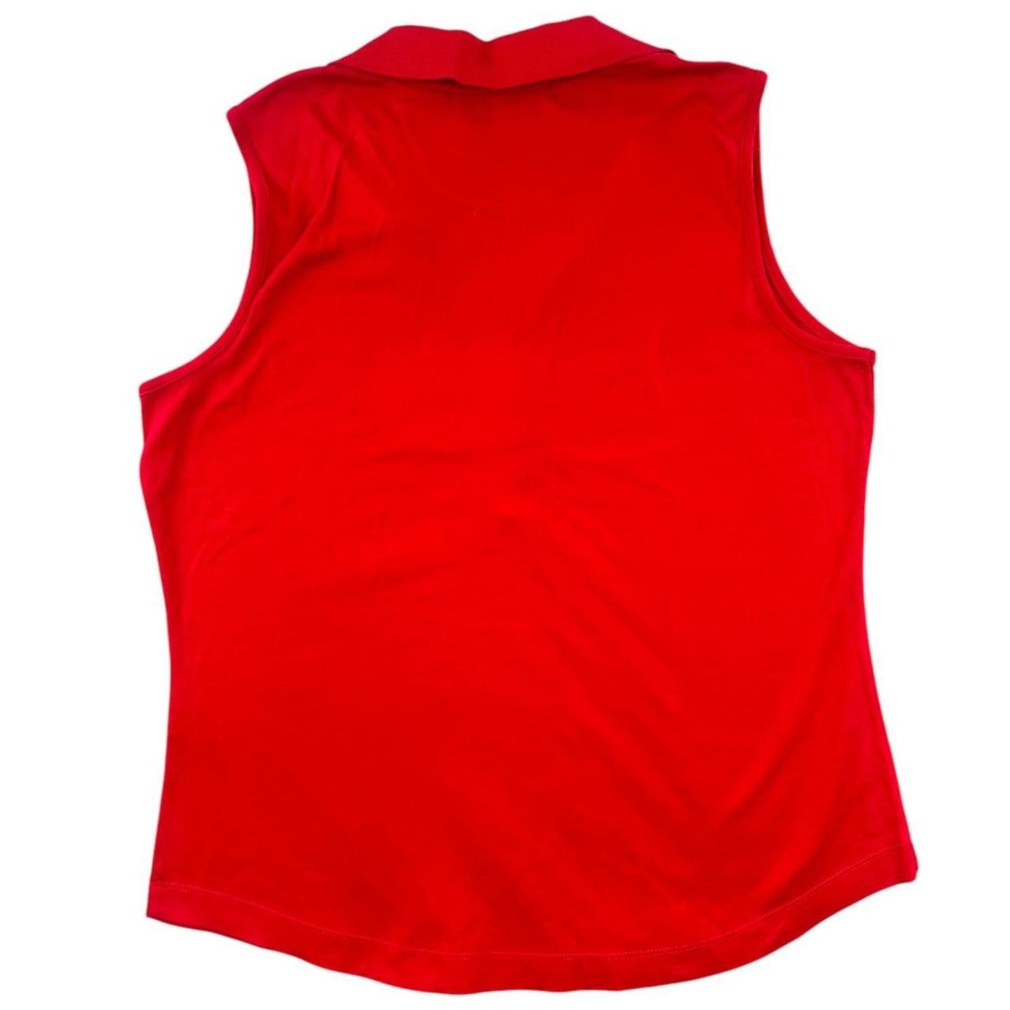 EP Pro Red Sleeveless Golf Polo Classic Collared Athletic Top Sporty Preppy