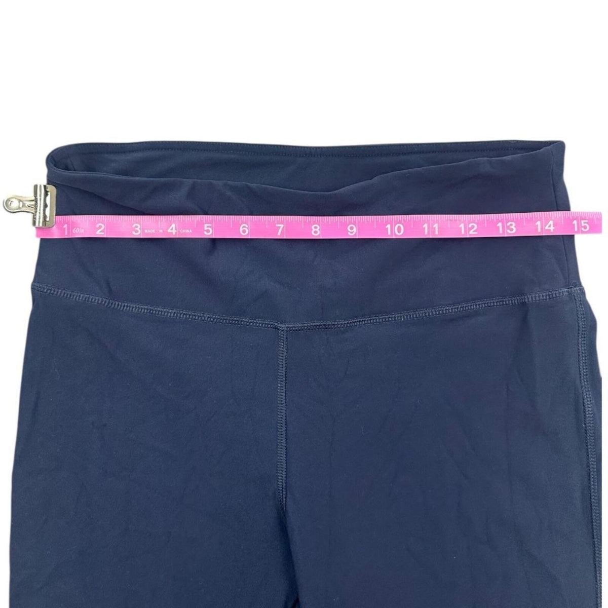Navy Leggings with Ankle Zipper Sporty Loungewear Casual