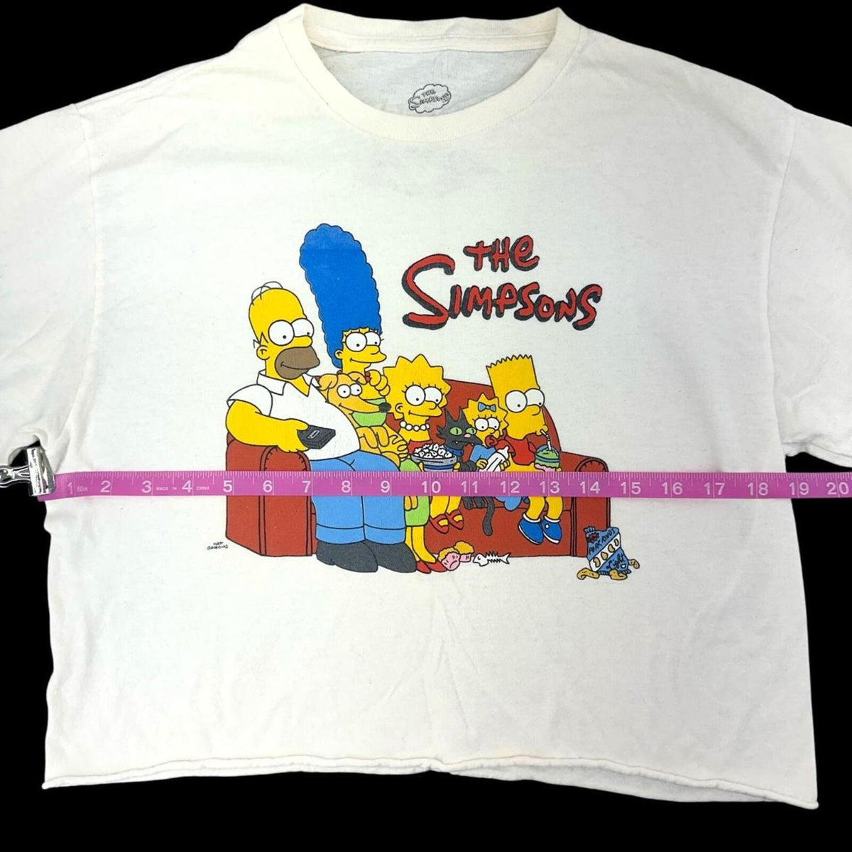 The Simpsons White Long Sleeve Graphic Tee Y2K Casual Bohemian