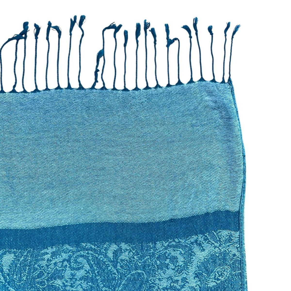 Blue Paisley Patterned Pashmina Scarf