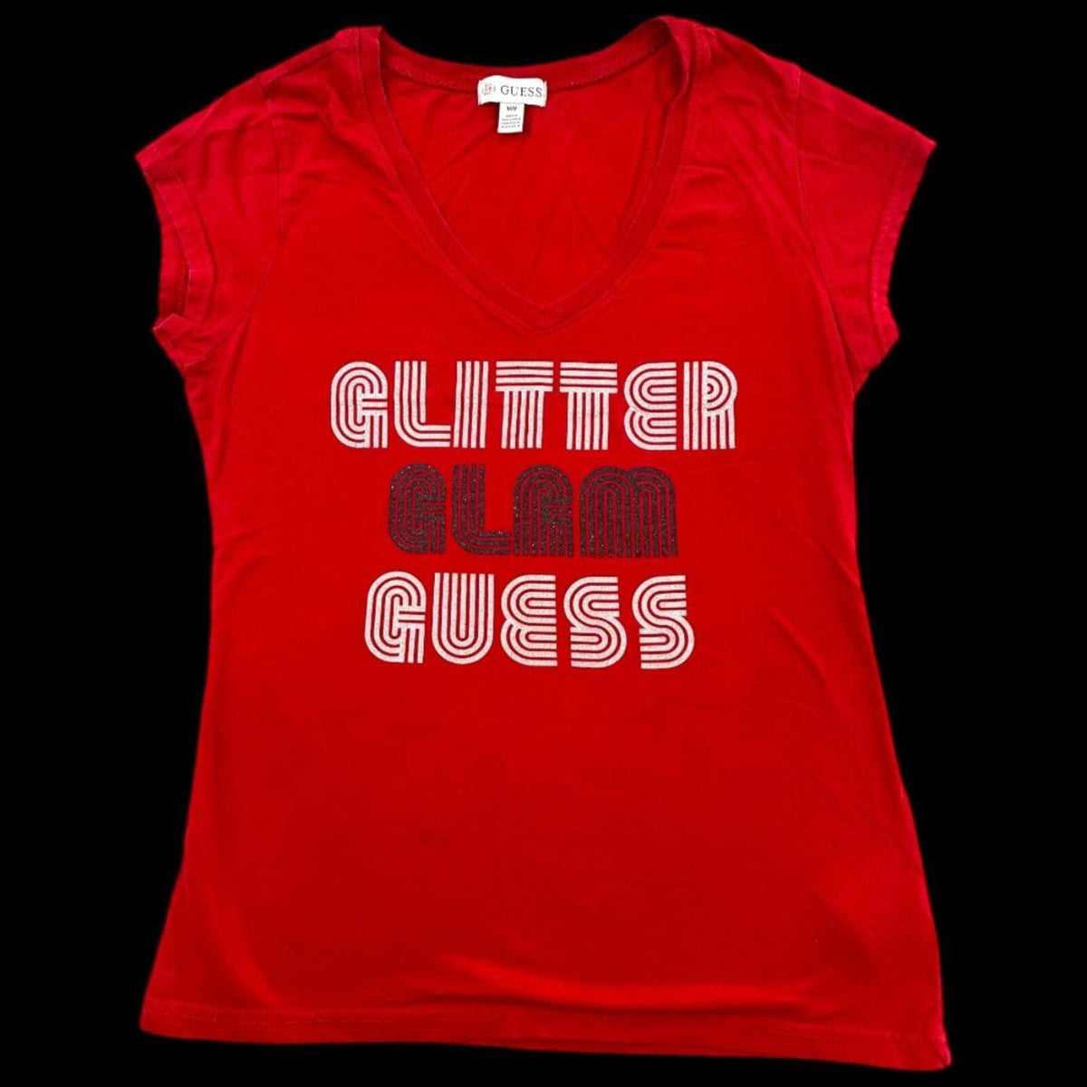 Guess "Glitter Glam Guess" Graphic Tee