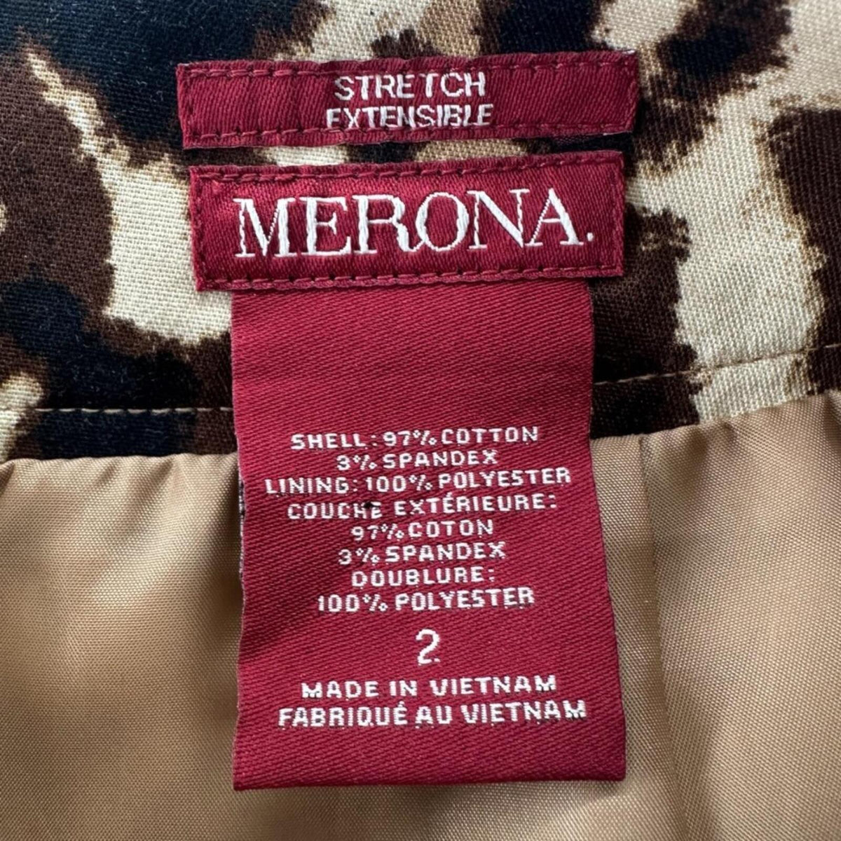 Merona Leopard Print Pencil Skirt Stretch Brown Multi Y2K Mob Wife