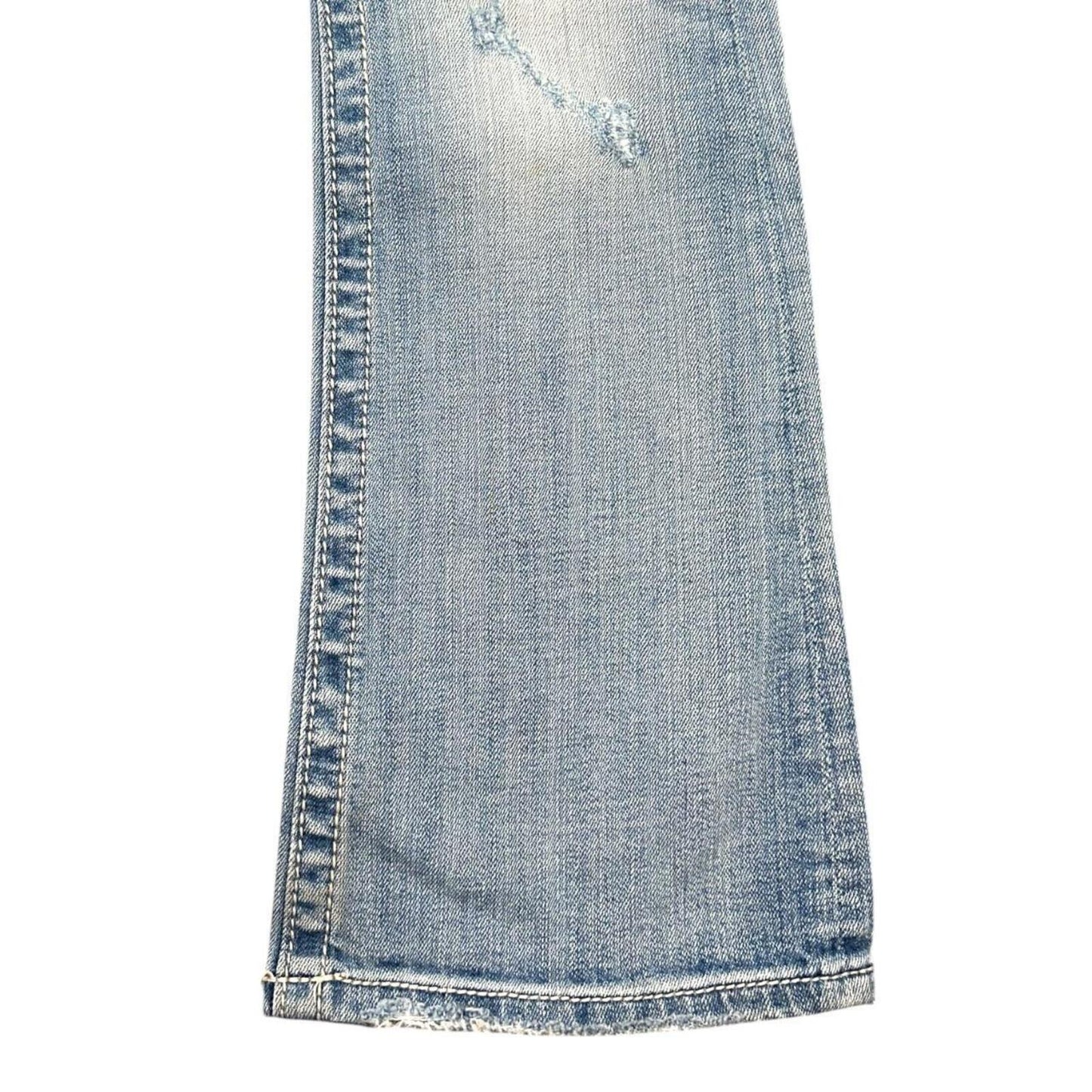 Miss Me Y2K Bootcut Jeans Rhinestone Embellished Pockets Distressed Detailing