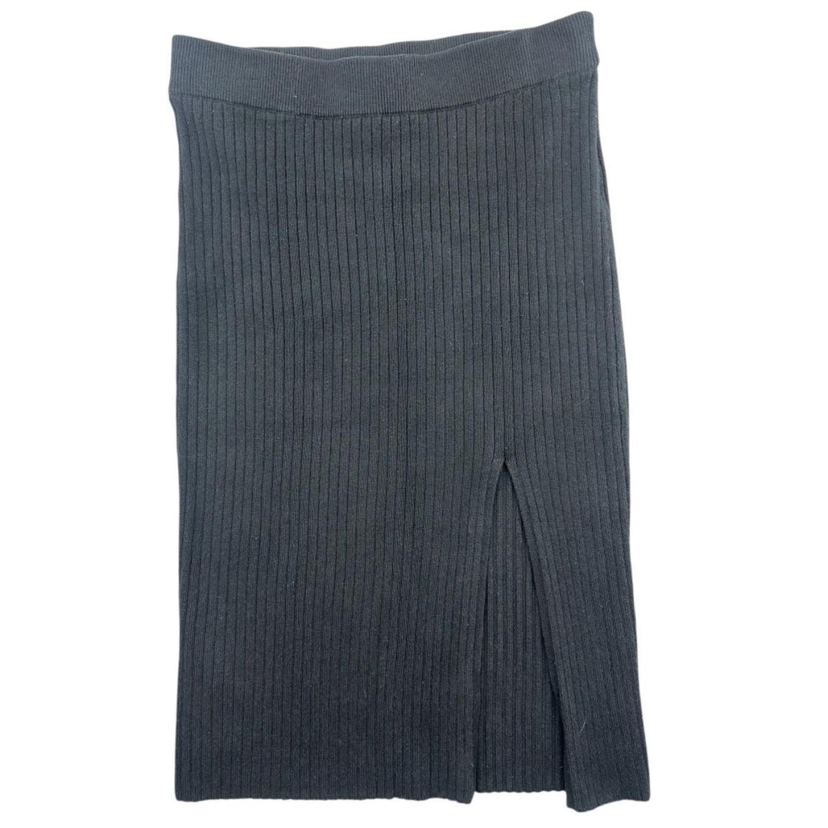 Abercrombie & Fitch Black Ribbed Knit Midi Skirt