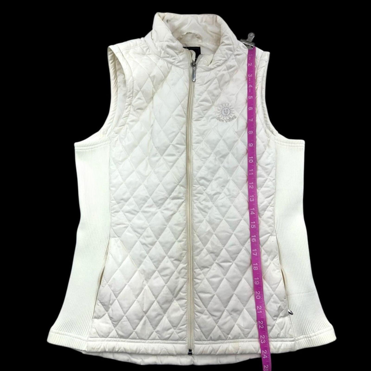 Straight Down Cloud Vest Cream Quilted