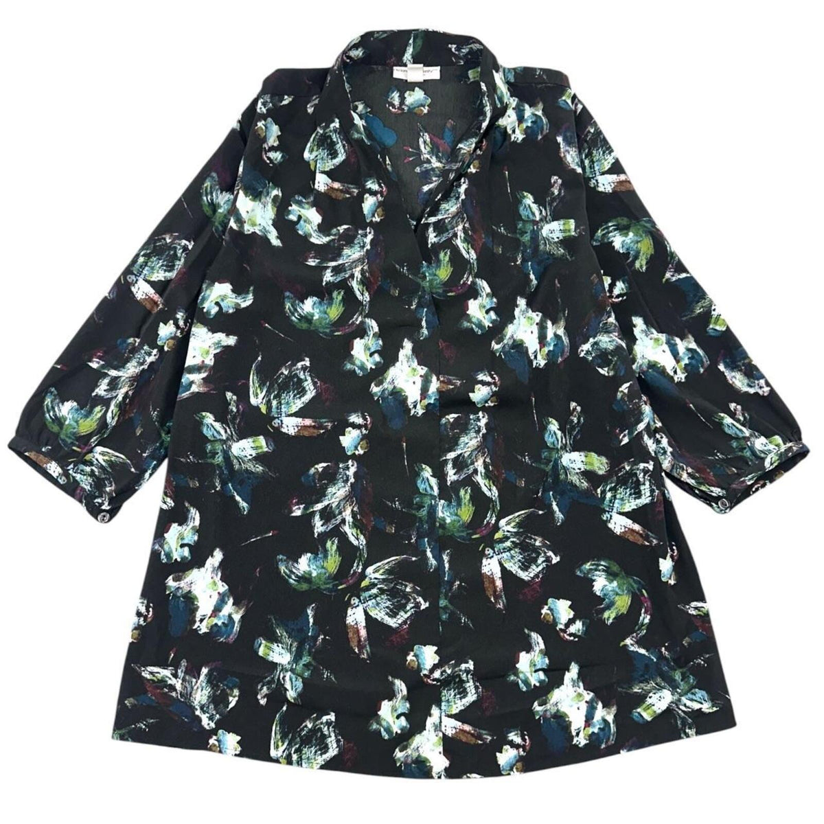Liz Lange for Target Black Watercolor Abstract Print Tunic Blouse Maternity Boho