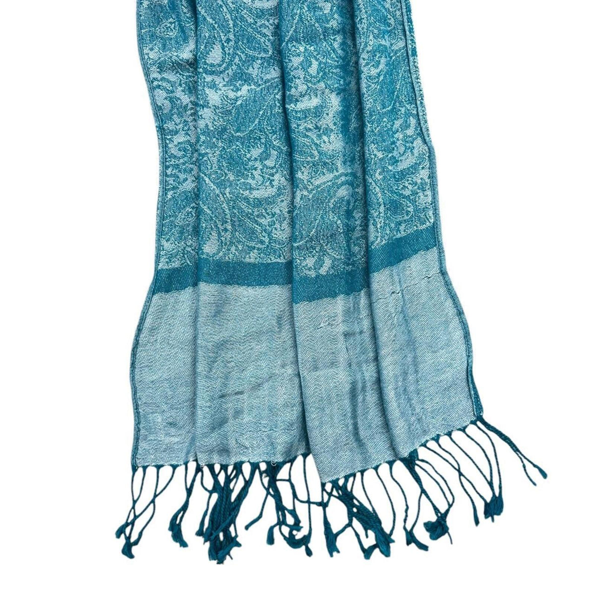 Blue Paisley Patterned Pashmina Scarf