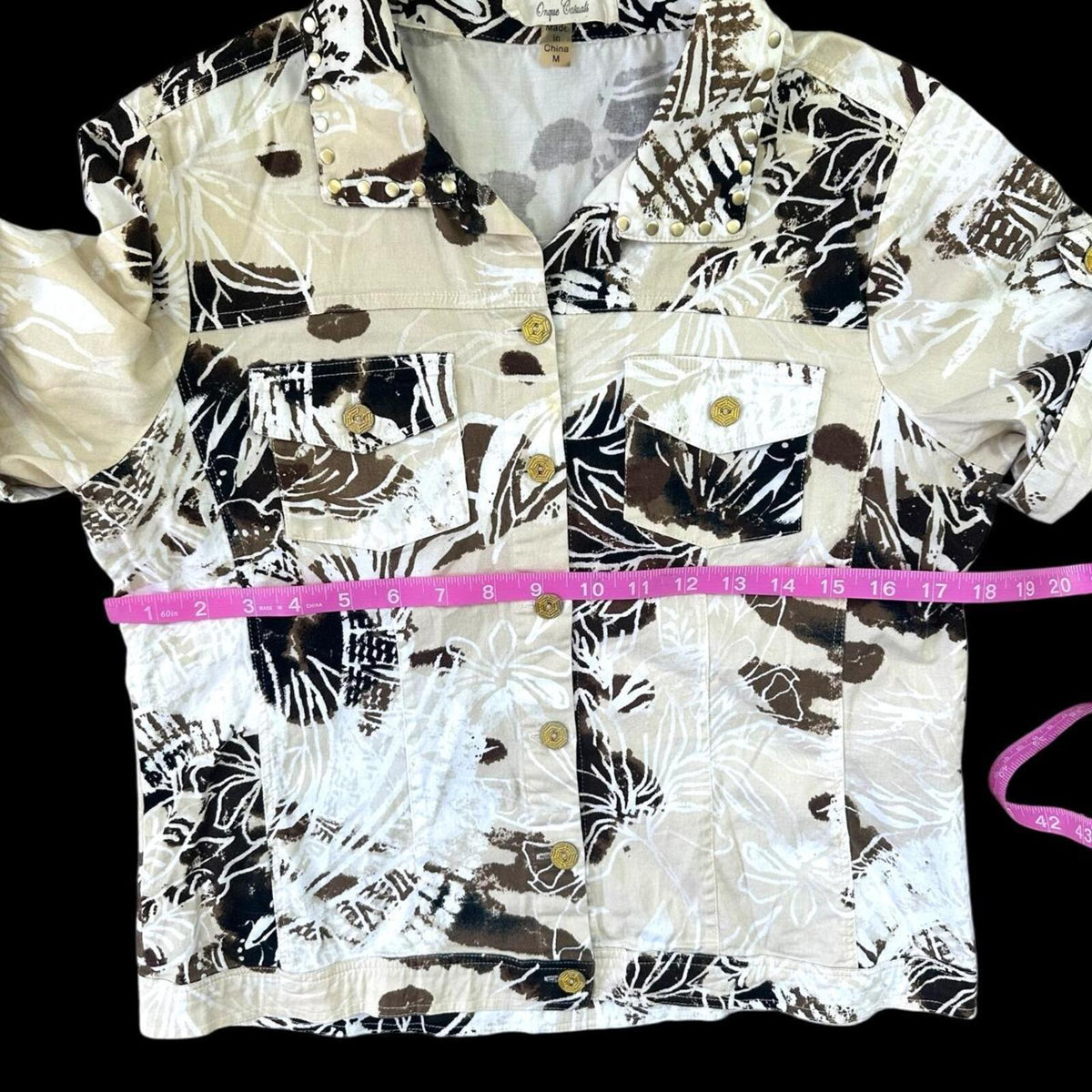 Onque Casuals Roll Tab Sleeve Button Up Shirt
