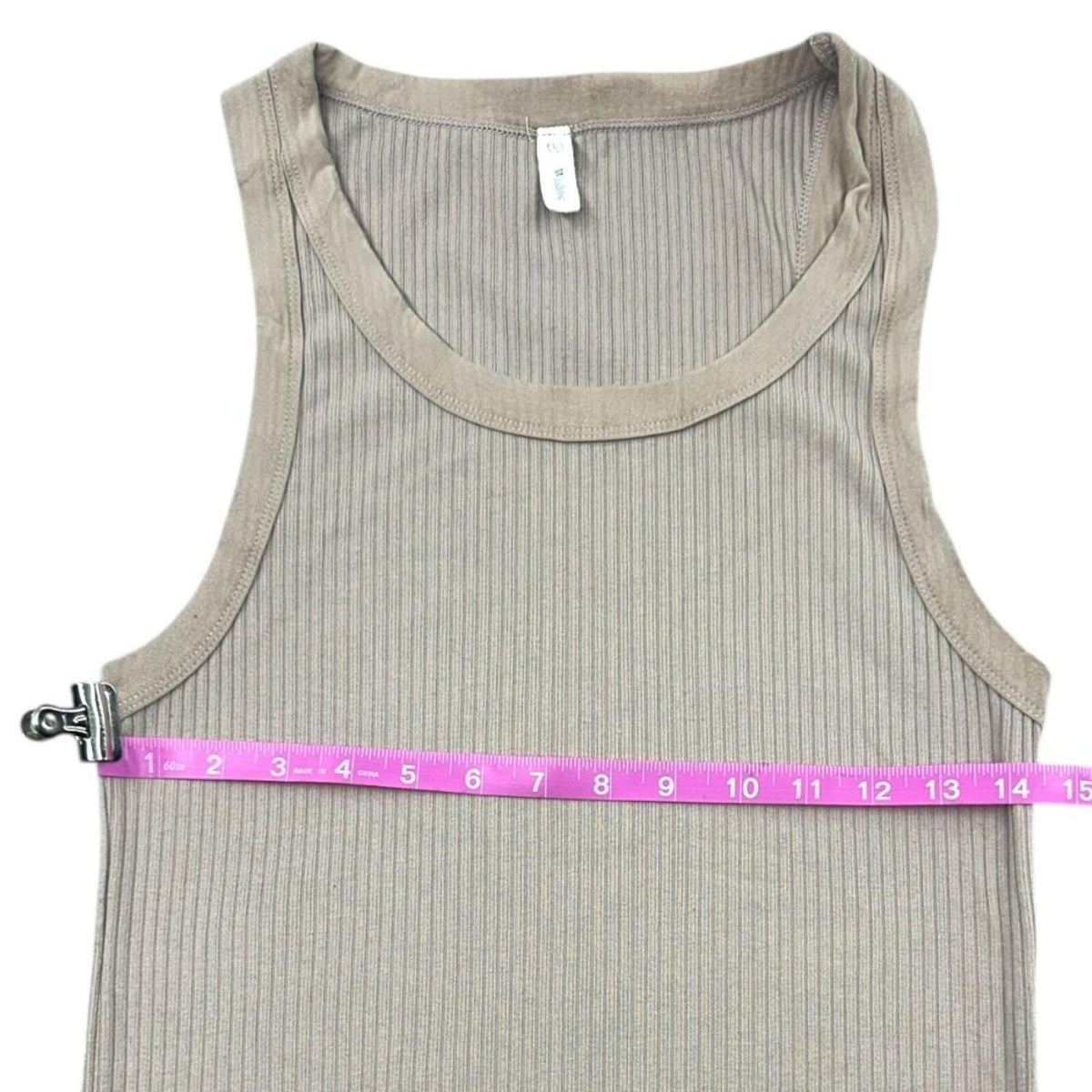Wishlist Ribbed Tan/Cream Tank Top Casual Minimalist Sporty