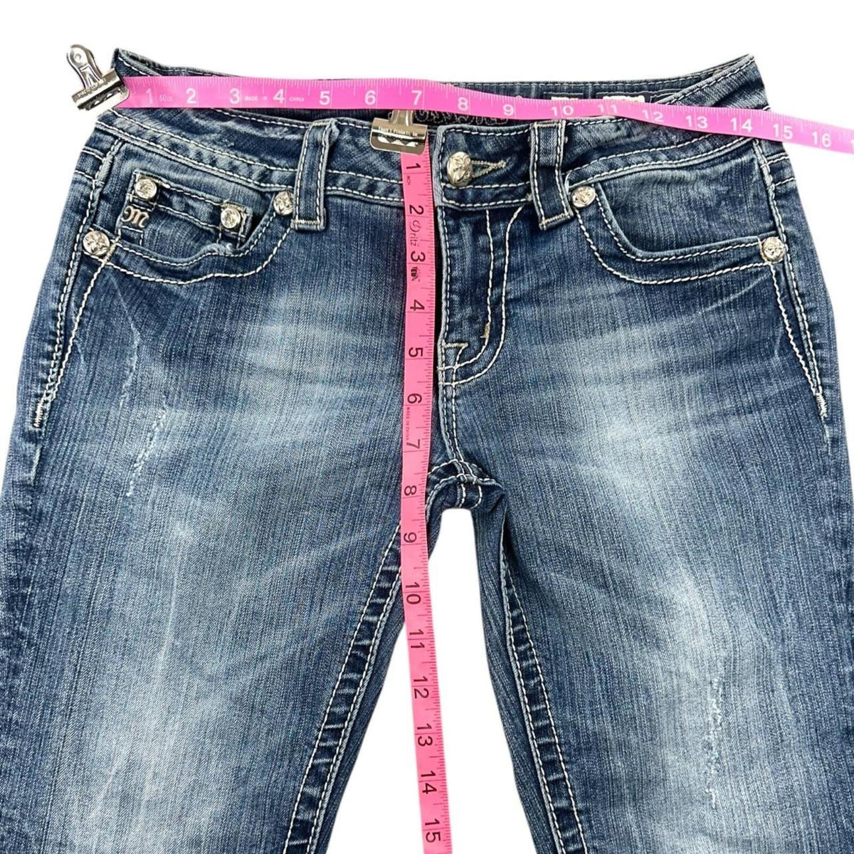 Miss Me Vintage Y2K Rhinestone Embellished Bootcut Jeans with Wings and Hearts
