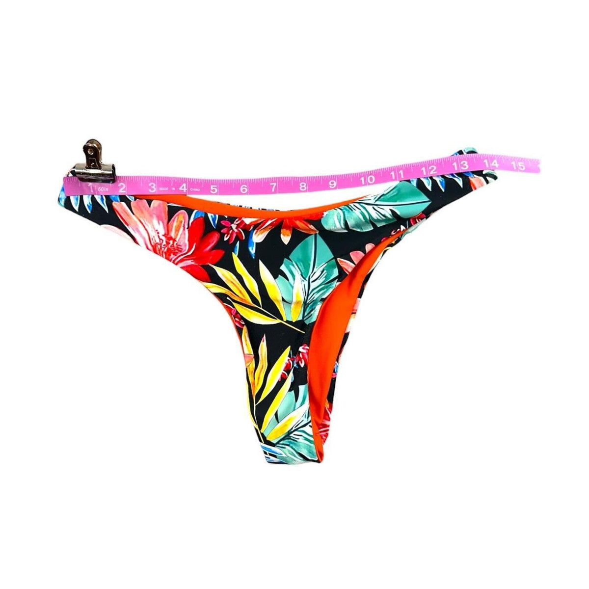 Tropical Floral Bikini Set with High Cut Brazilian Bottoms