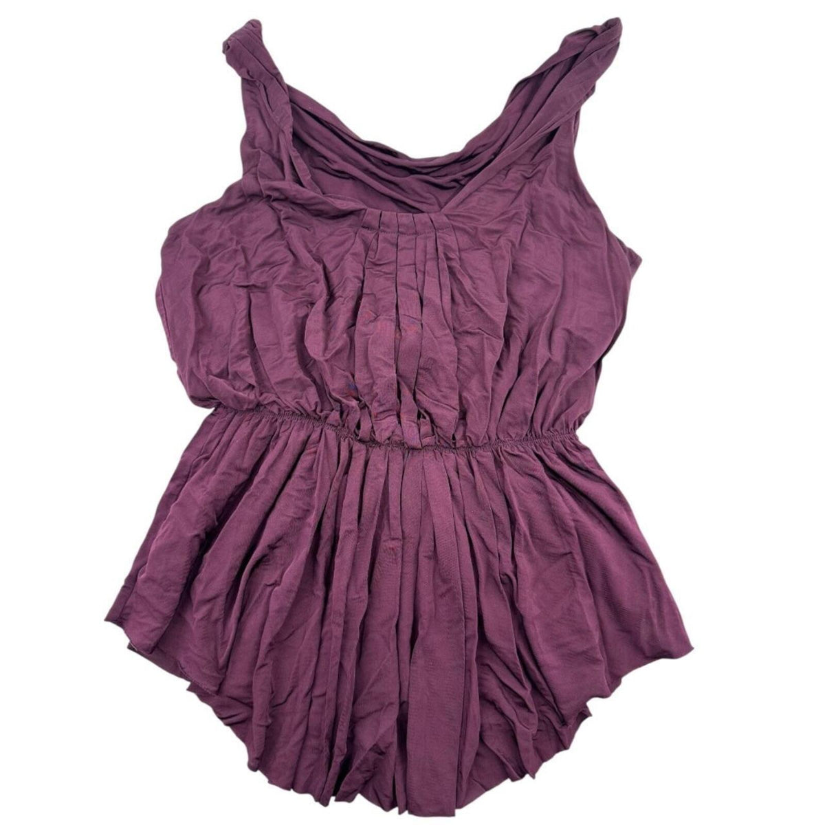 Anthropologie Deletta Grecian Sleeveless Top in Plum Elegant Pleated Peplum
