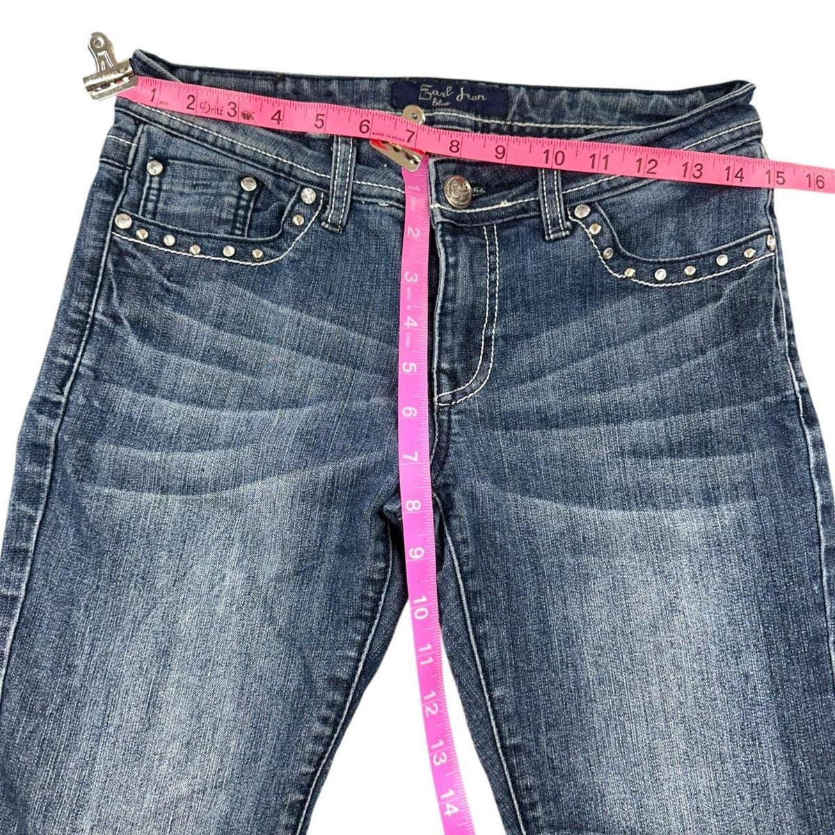Earl Jean Y2K Bootcut Jeans Rhinestone Embellished Designer Denim Vintage Early