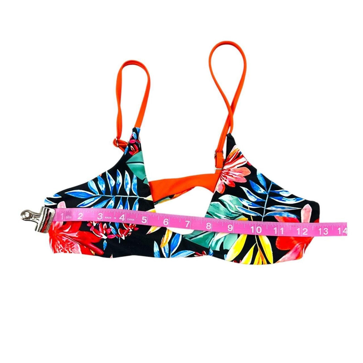 Tropical Floral Bikini Set with High Cut Brazilian Bottoms