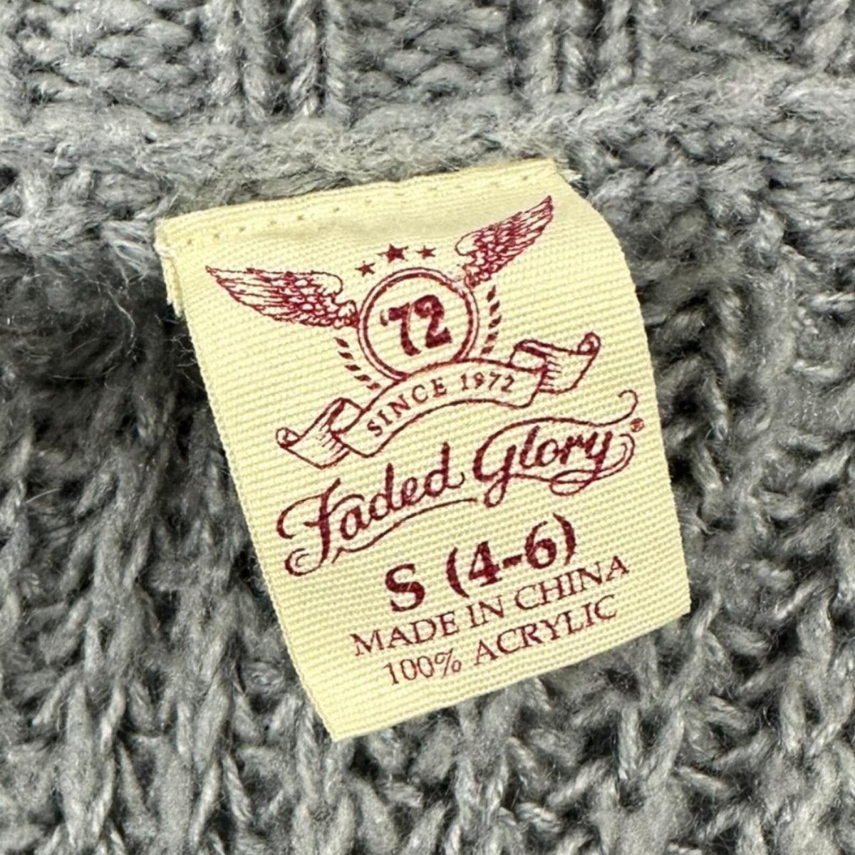 Faded Glory Longline Gray Chunky Knit Cardigan with Shawl Collar and Button Down