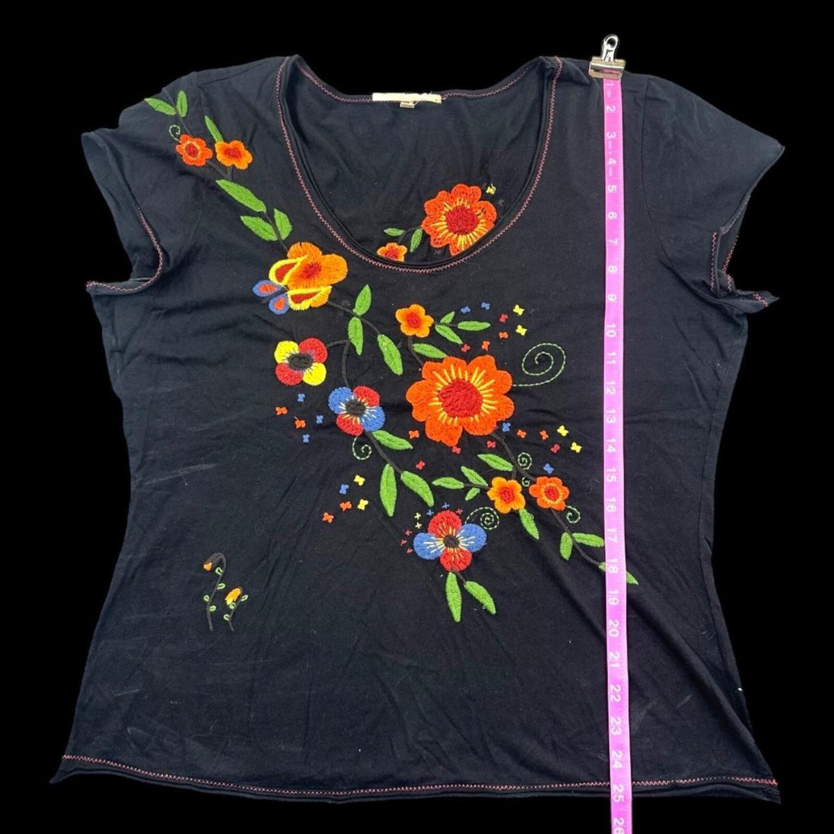 Embroidered Floral T Shirt