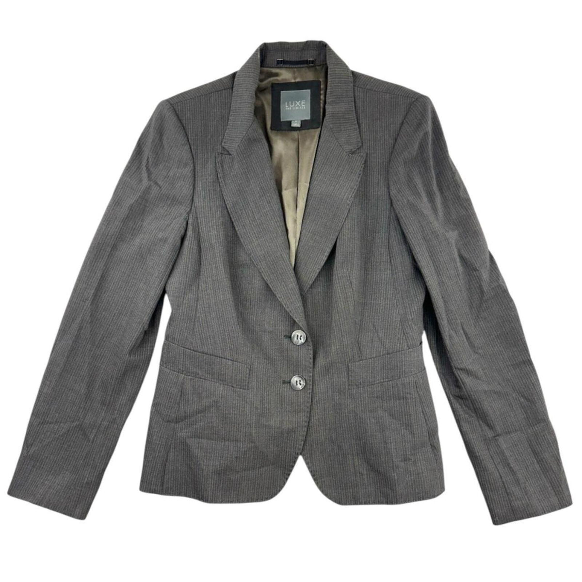 The Limited Gray Pinstripe Blazer Jacket Preppy Minimalist