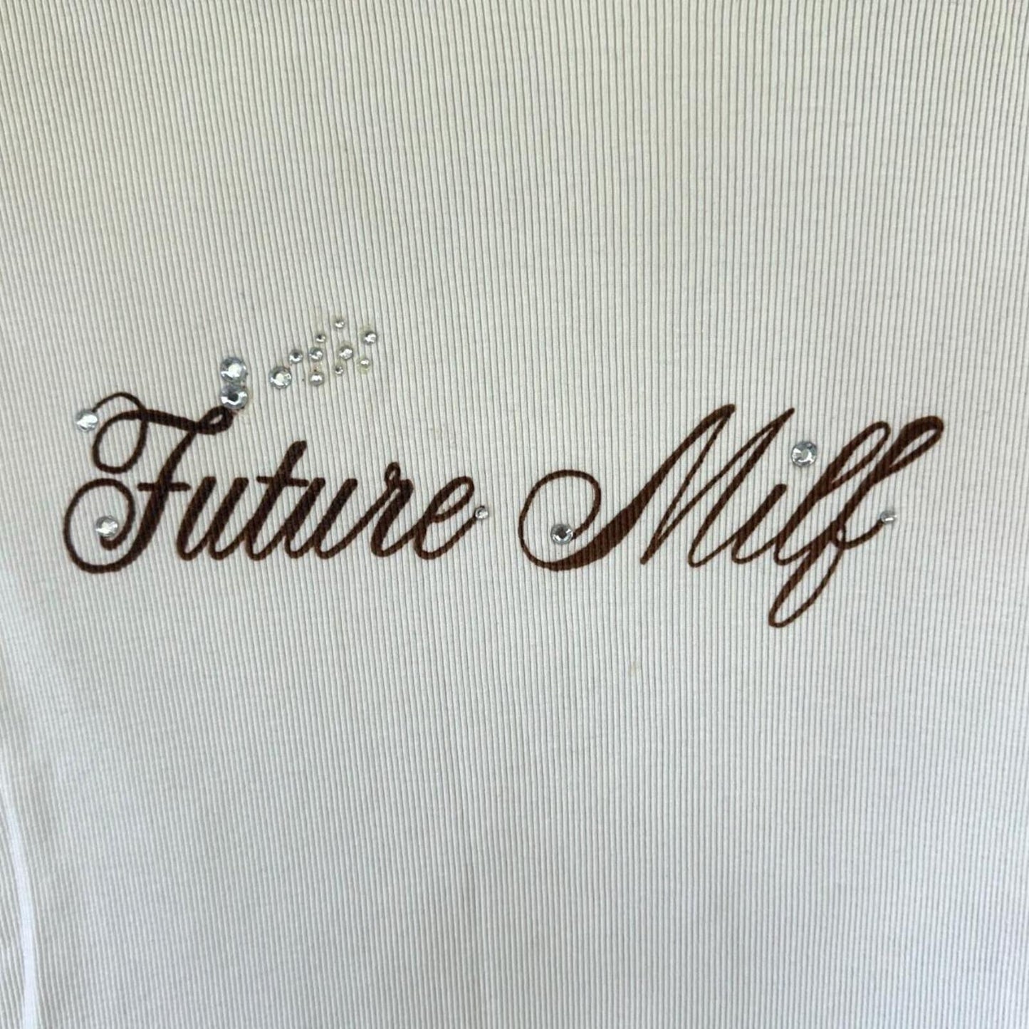 Lauren Ralph Lauren Y2K Cream and Brown 'Future Milf' 3/4 Length Long Sleeve