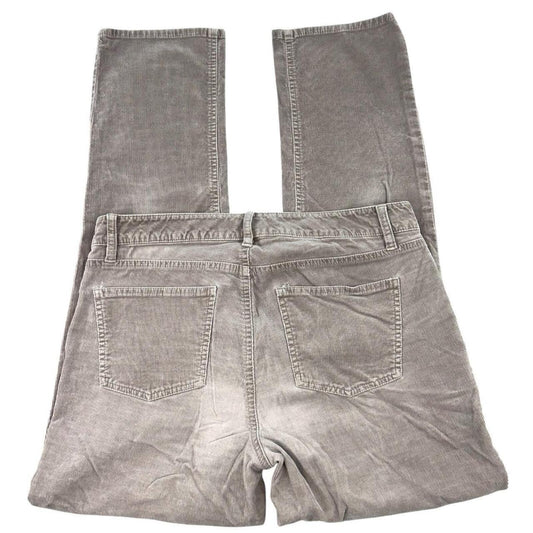 Talbots Light Grey Fine Wale Corduroy Straight Leg Pants Flawless Five